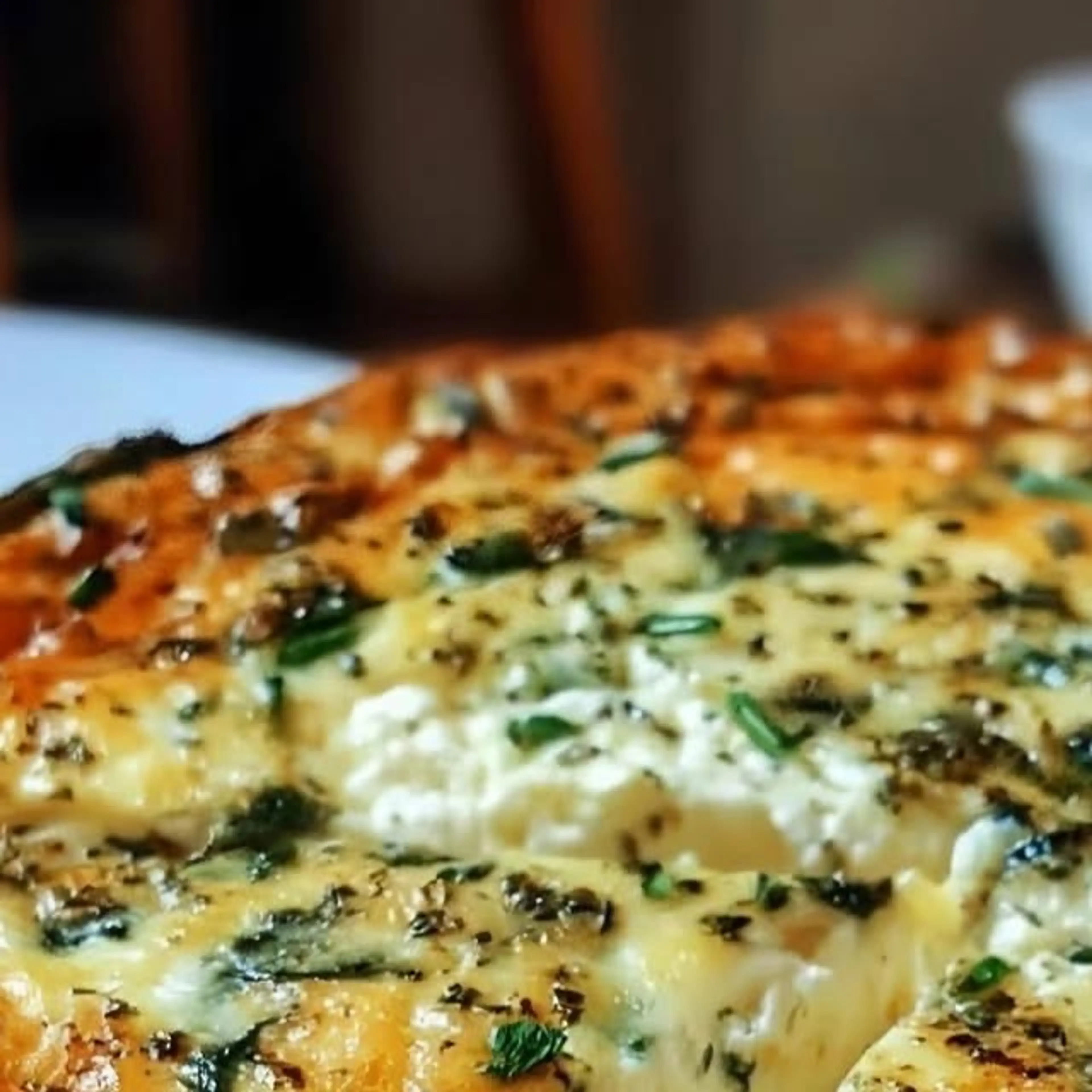 Cottage Cheese & Spinach Crustless Quiche - Gluten-free & Cr