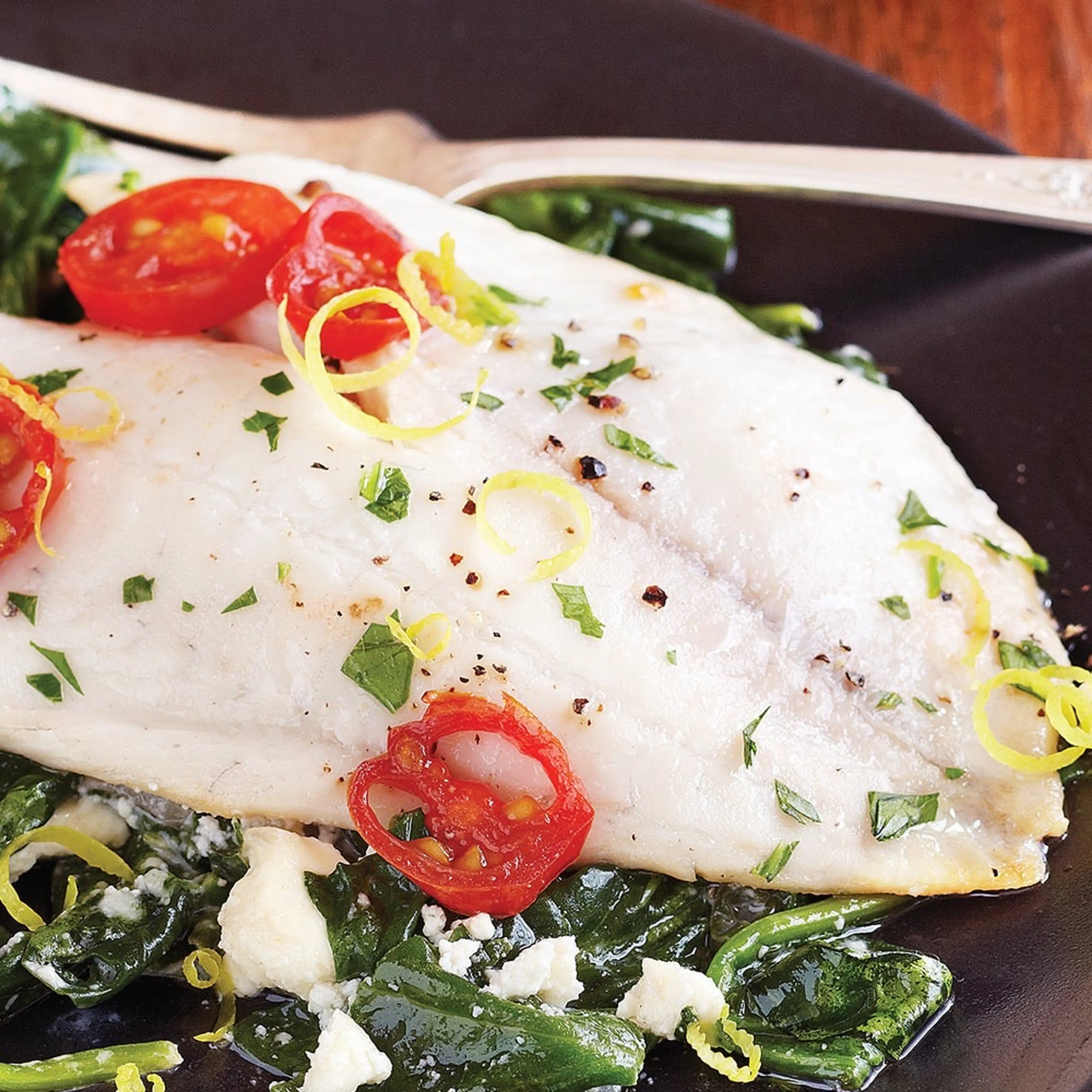 Greek Fish Florentine