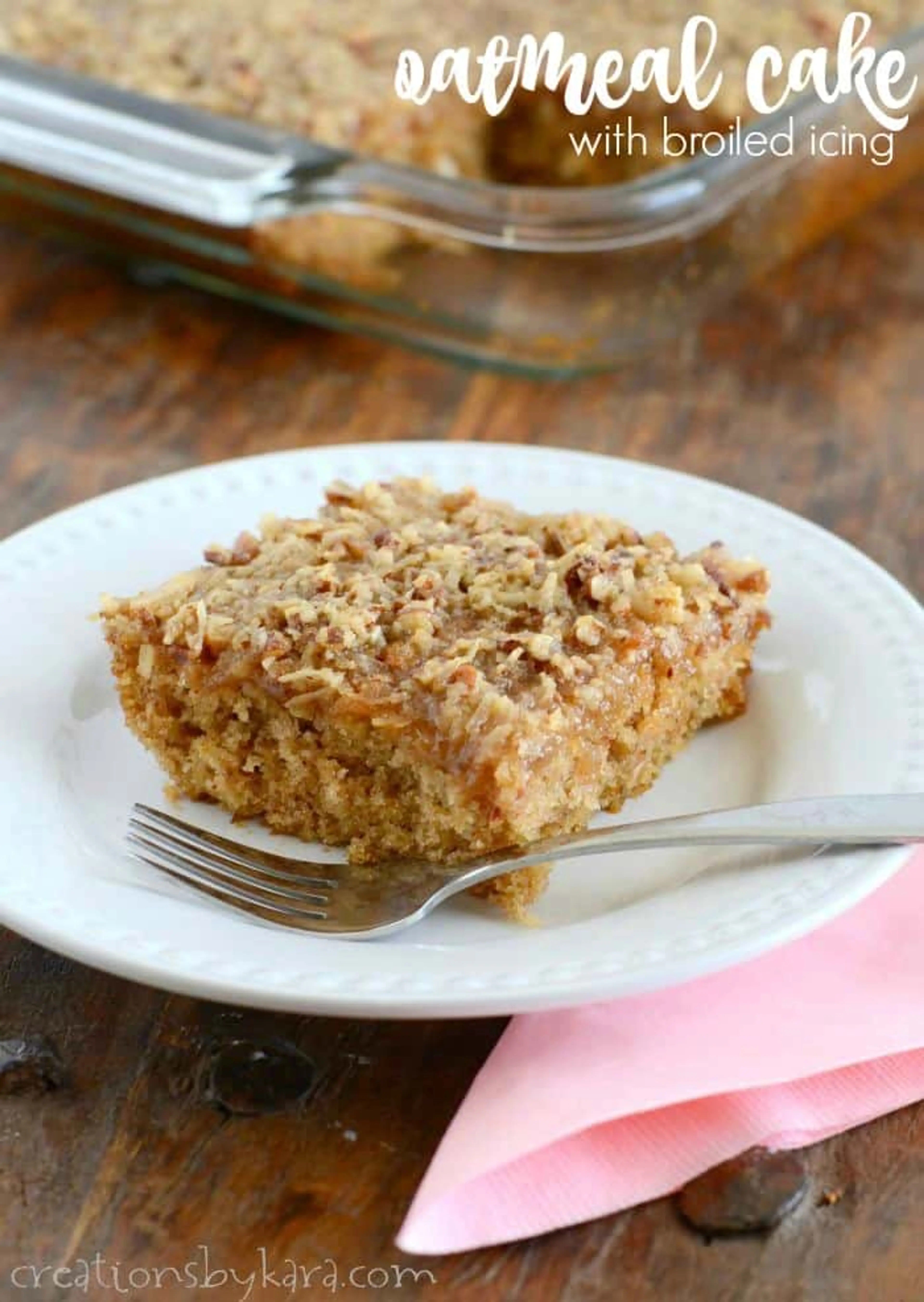 Oatmeal Cake w/ Broiled Coconut Icing