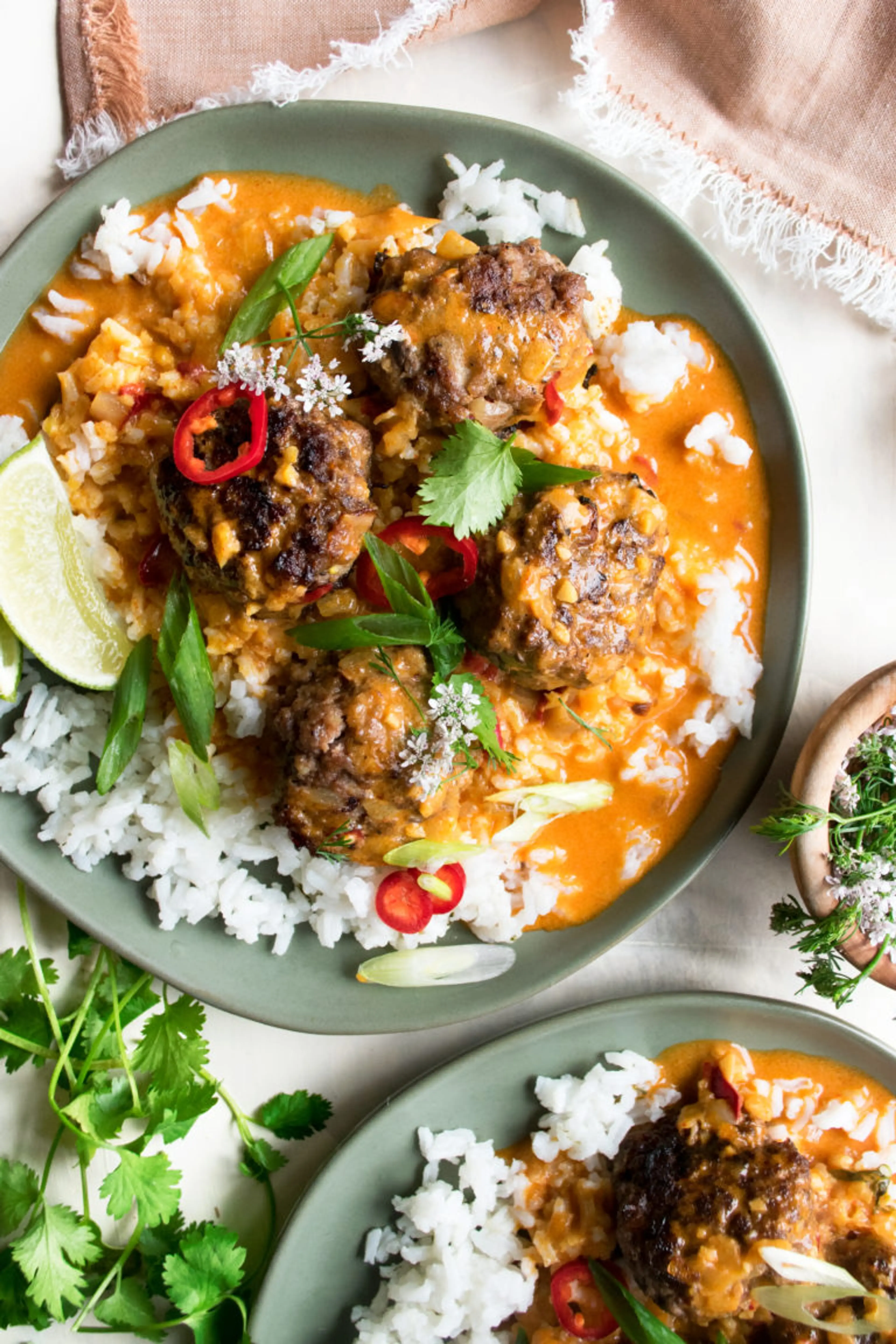 Thai Curry Meatballs with Jasmine Rice