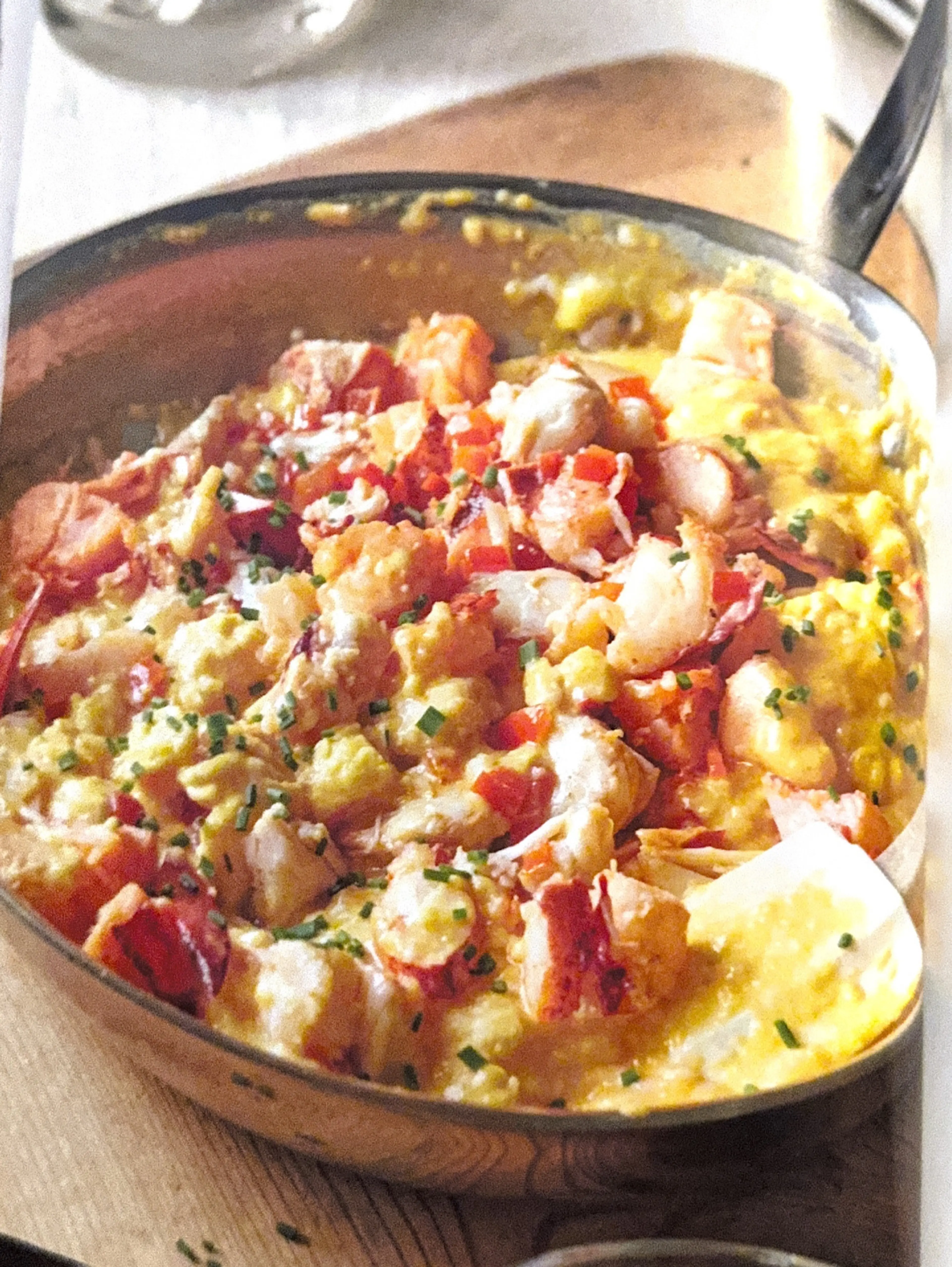 creamy eggs with lobster & crab