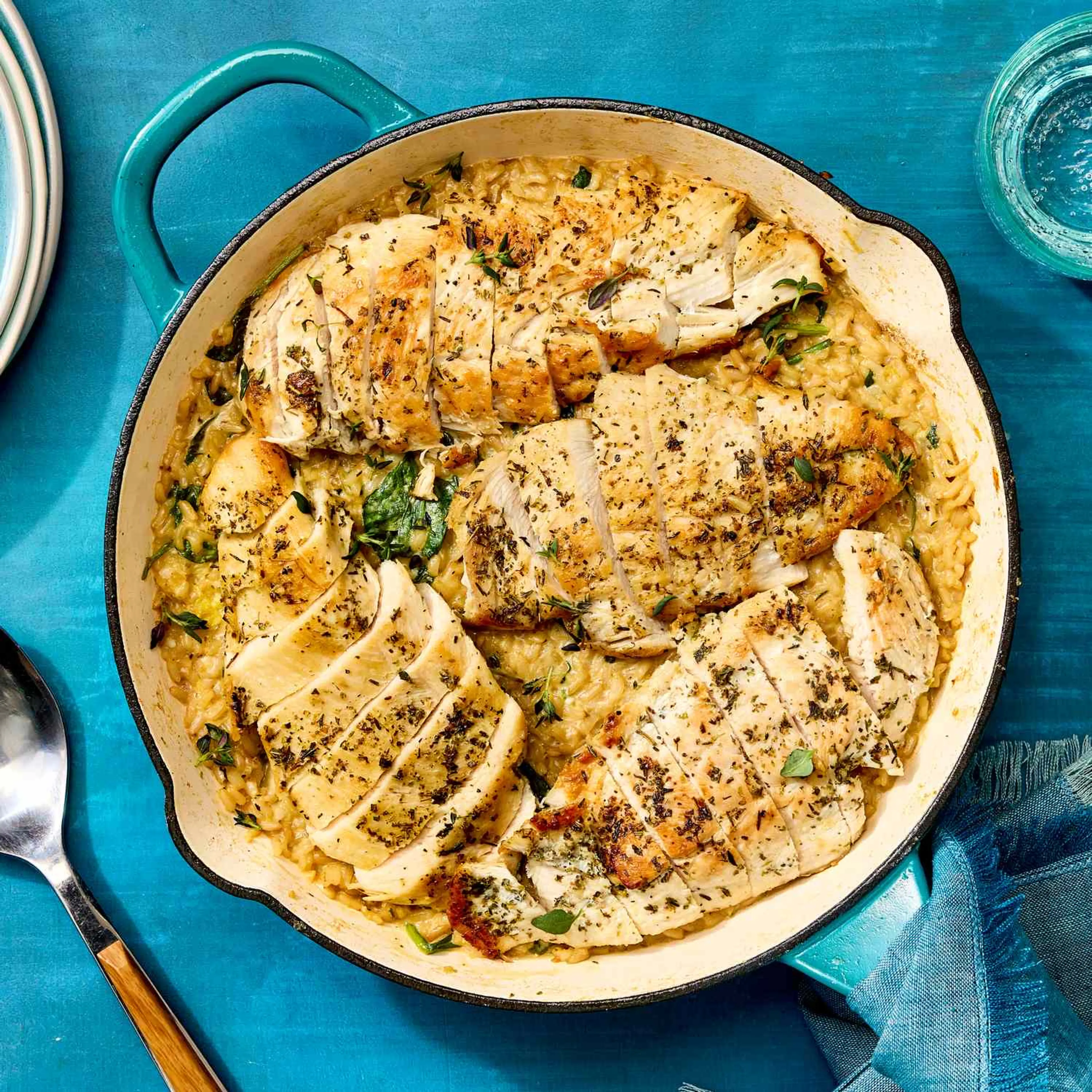 High-Protein Lemon Chicken & Rice Skillet