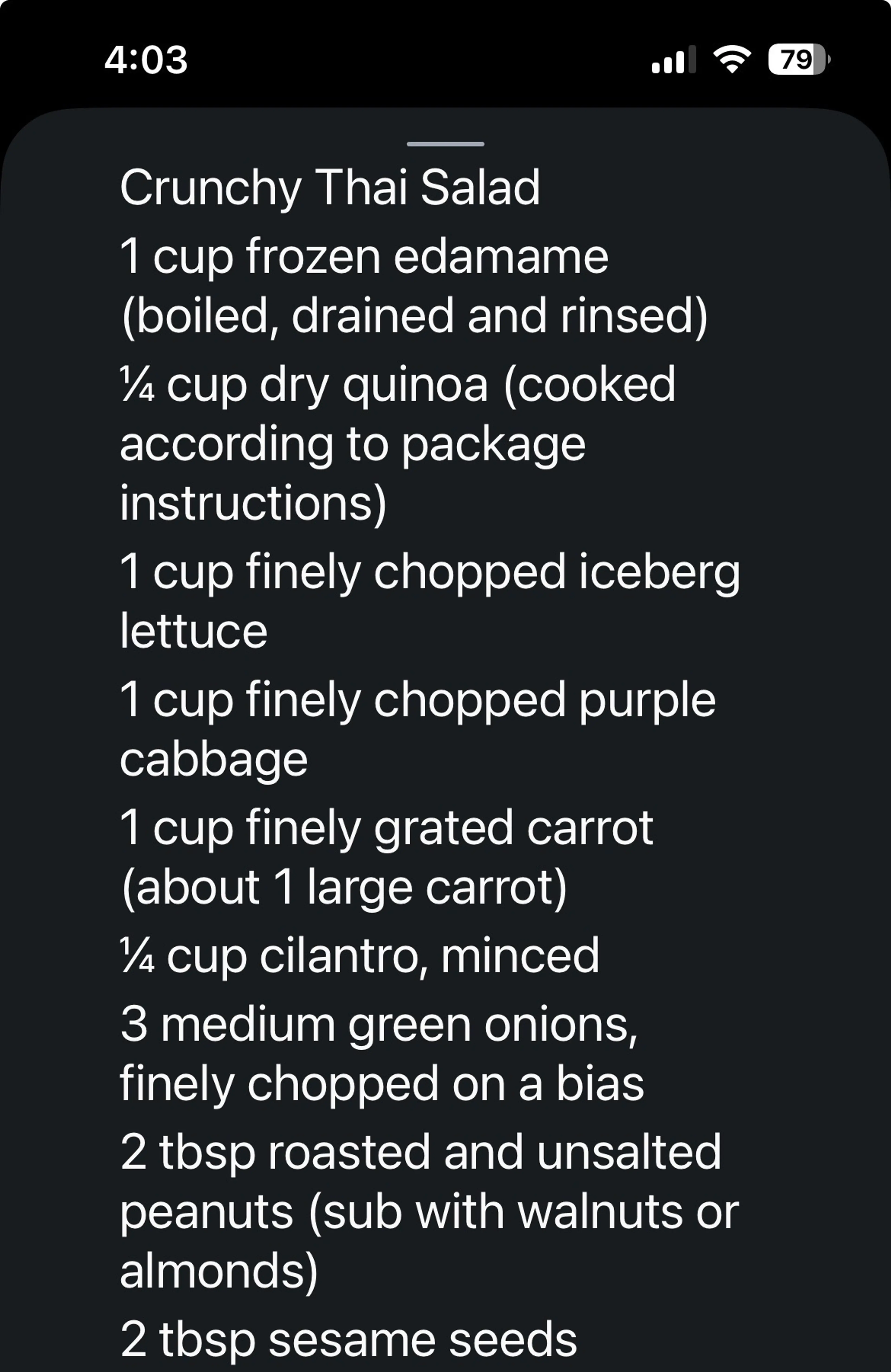 Crunch Thai Peanut Salad