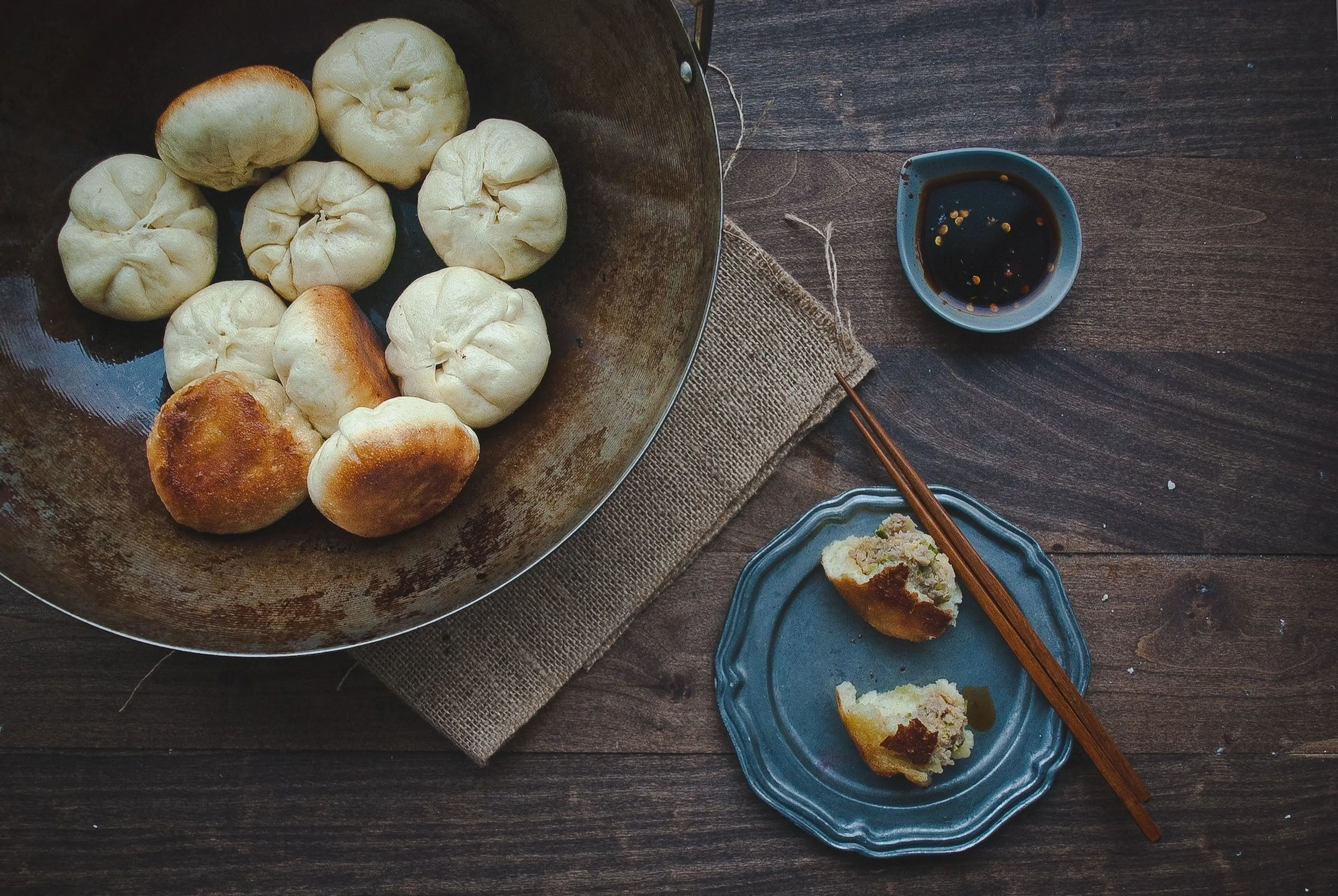 Panfried Pork Steamed Buns (Shengjian Bao)