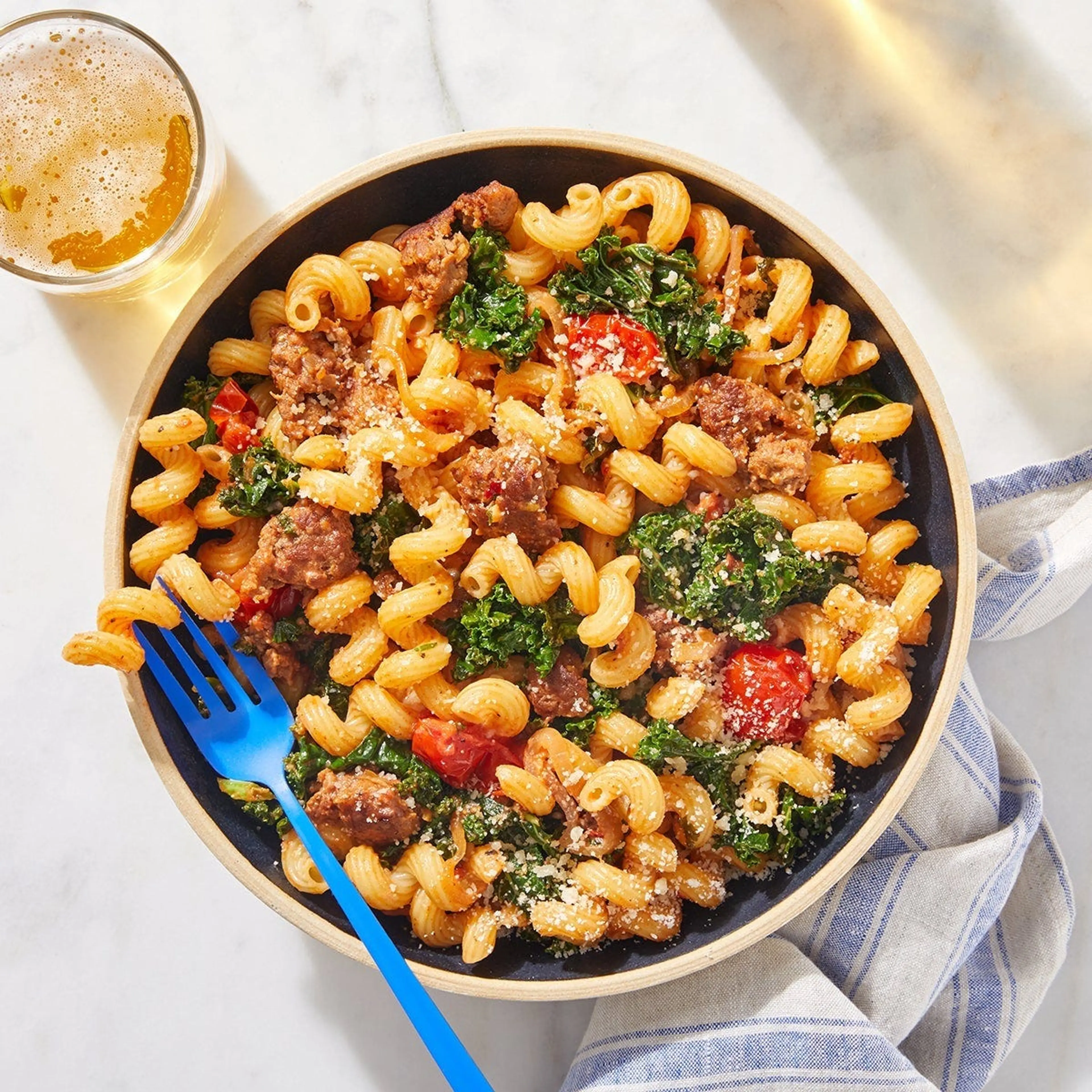 Hot Italian sausage pasta