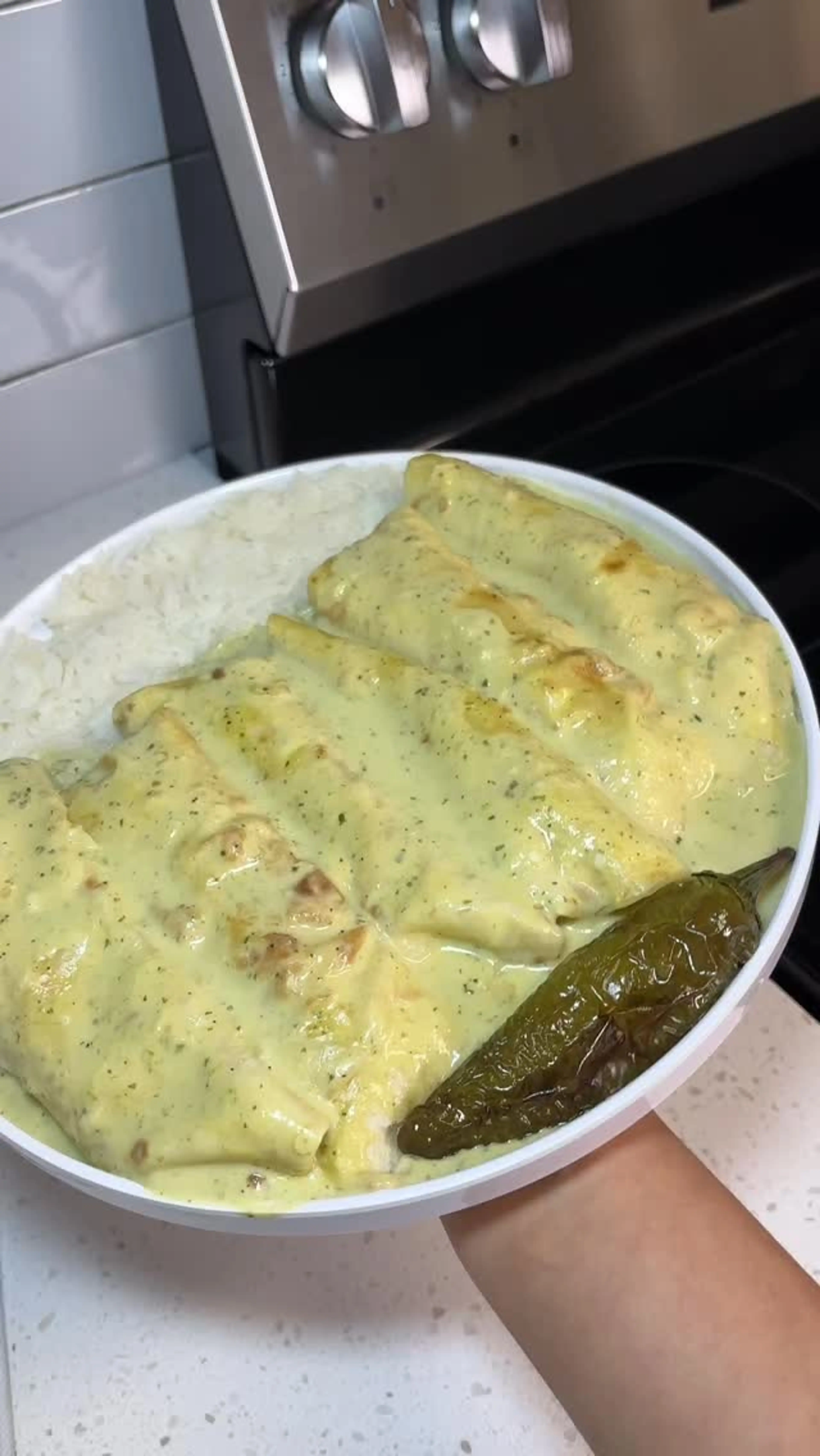 White Creamy Enchiladas