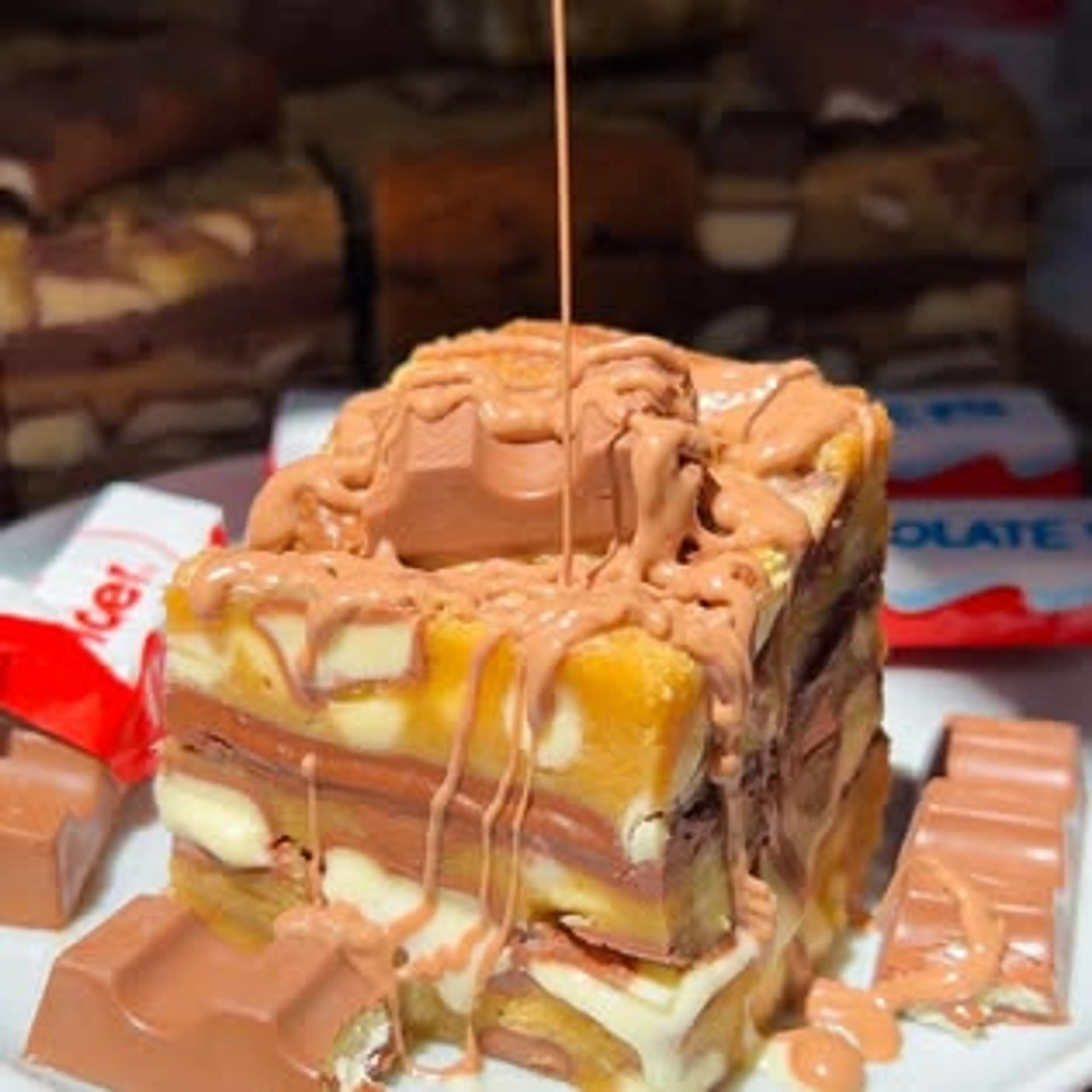 Kinder Nutella Cookie Bars