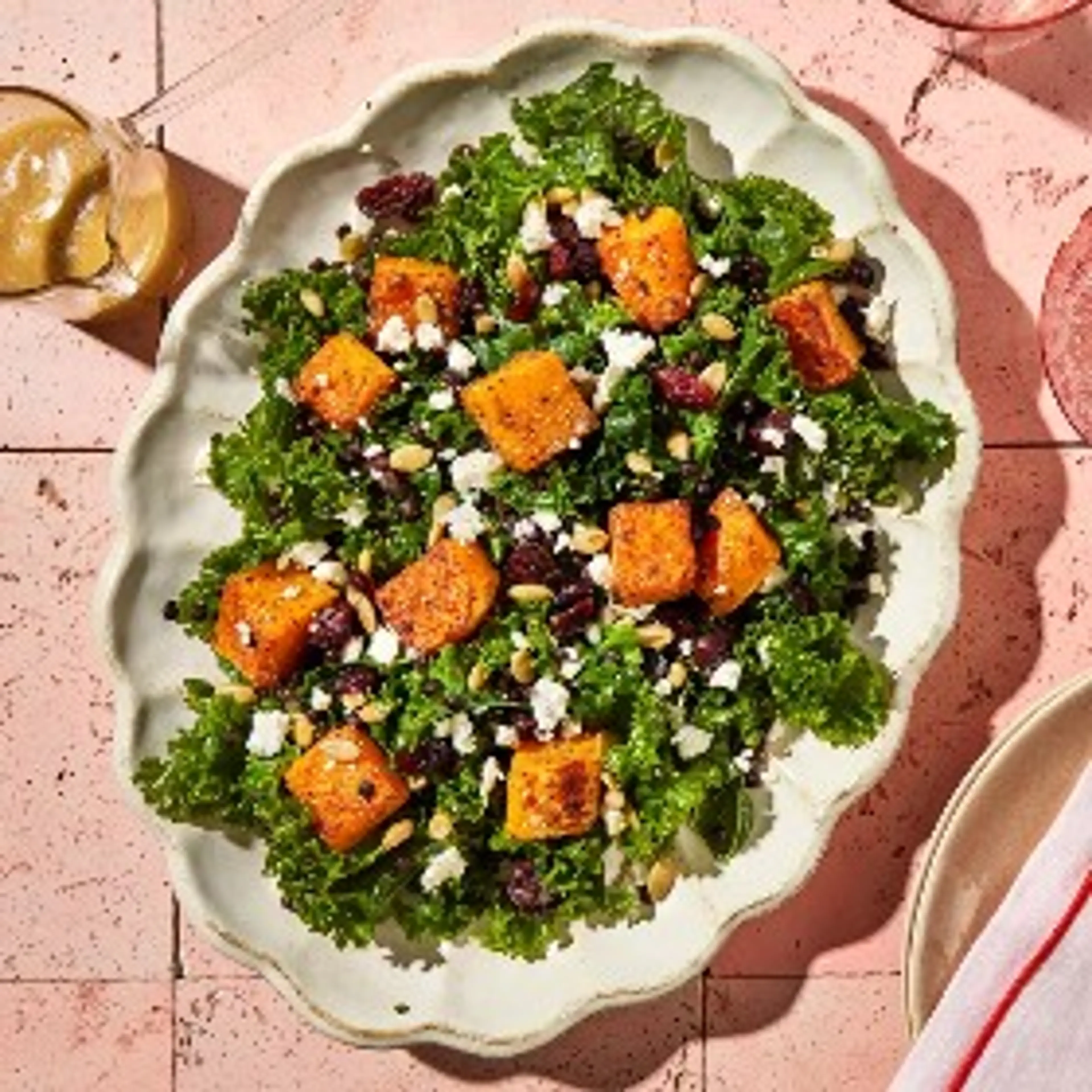 Roasted Squash & Lentil Kale Salad Is Packed with Gut-Health