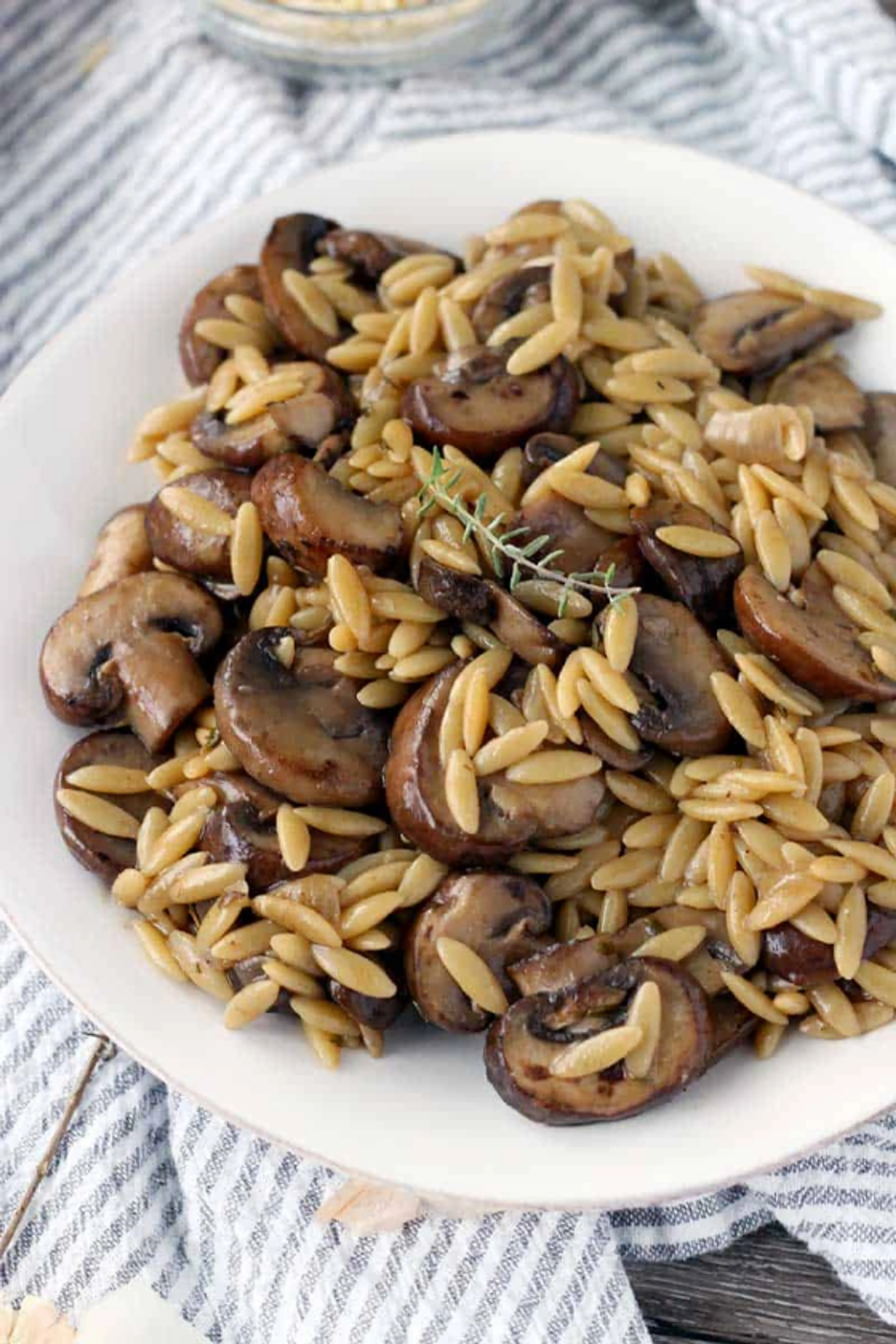 One Pot Orzo with Mushrooms, Browned Butter, and Thyme