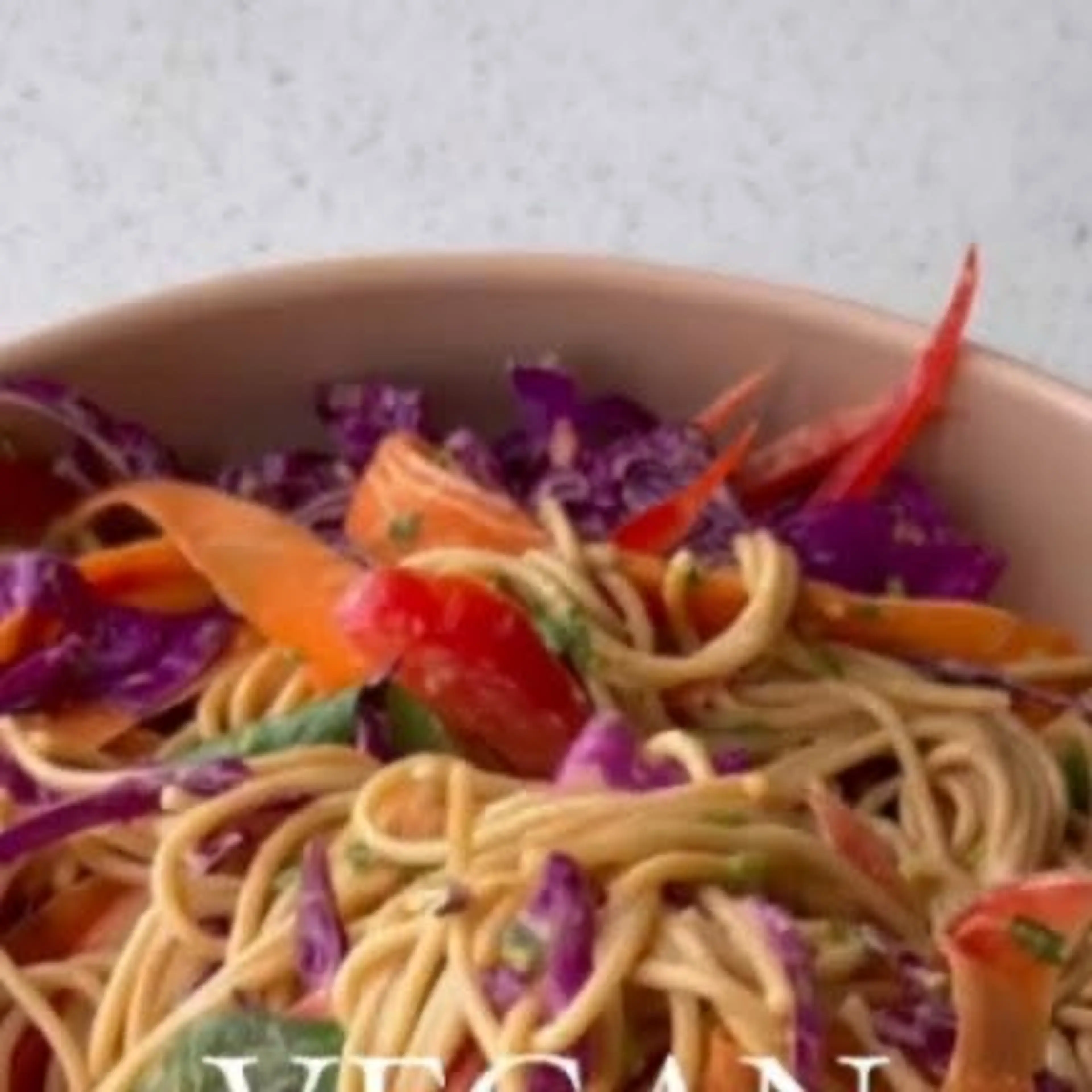 Rainbow Peanut Noodle Salad