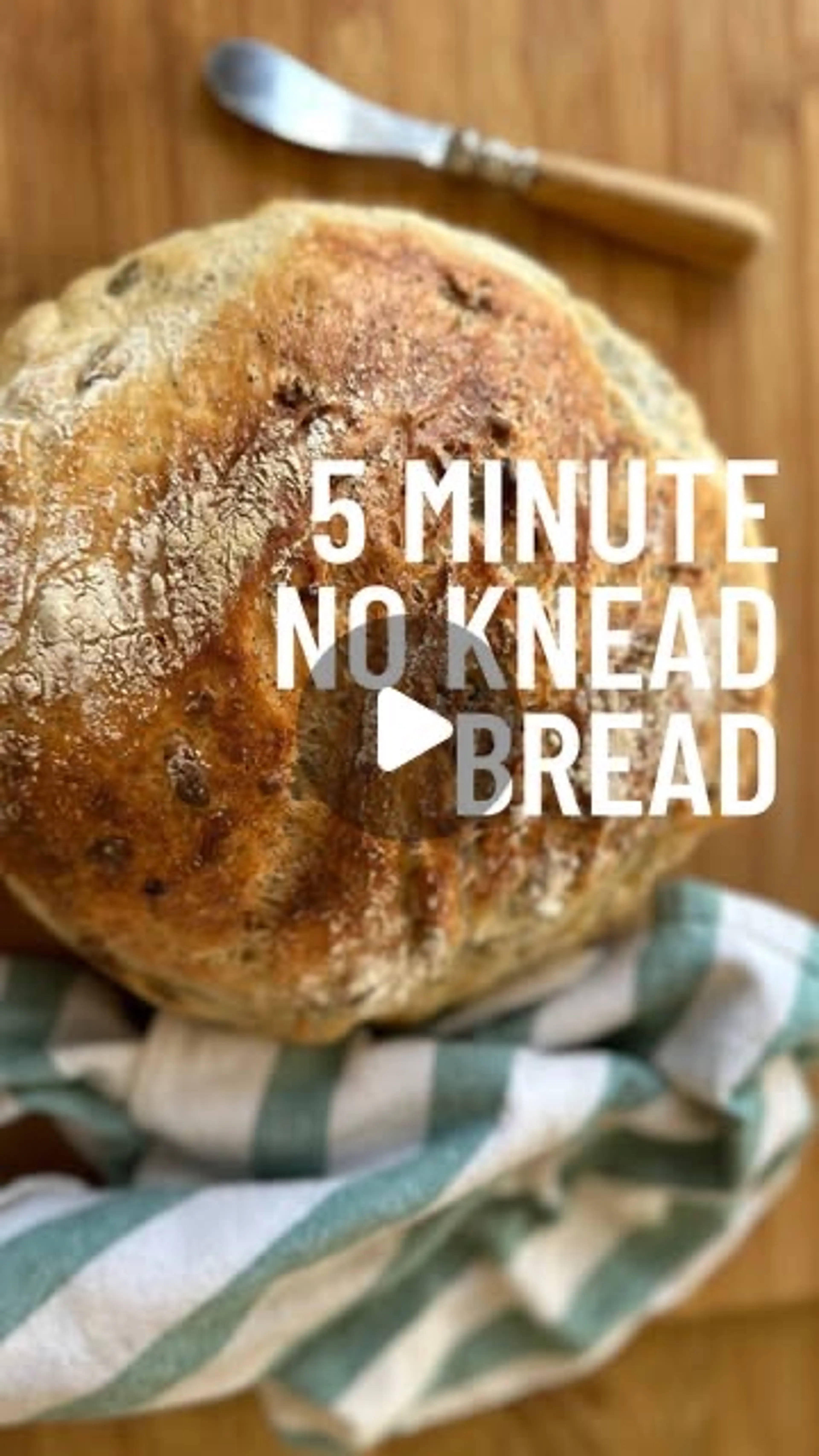 3 Ingredient, 5min No Knead Bread Rec