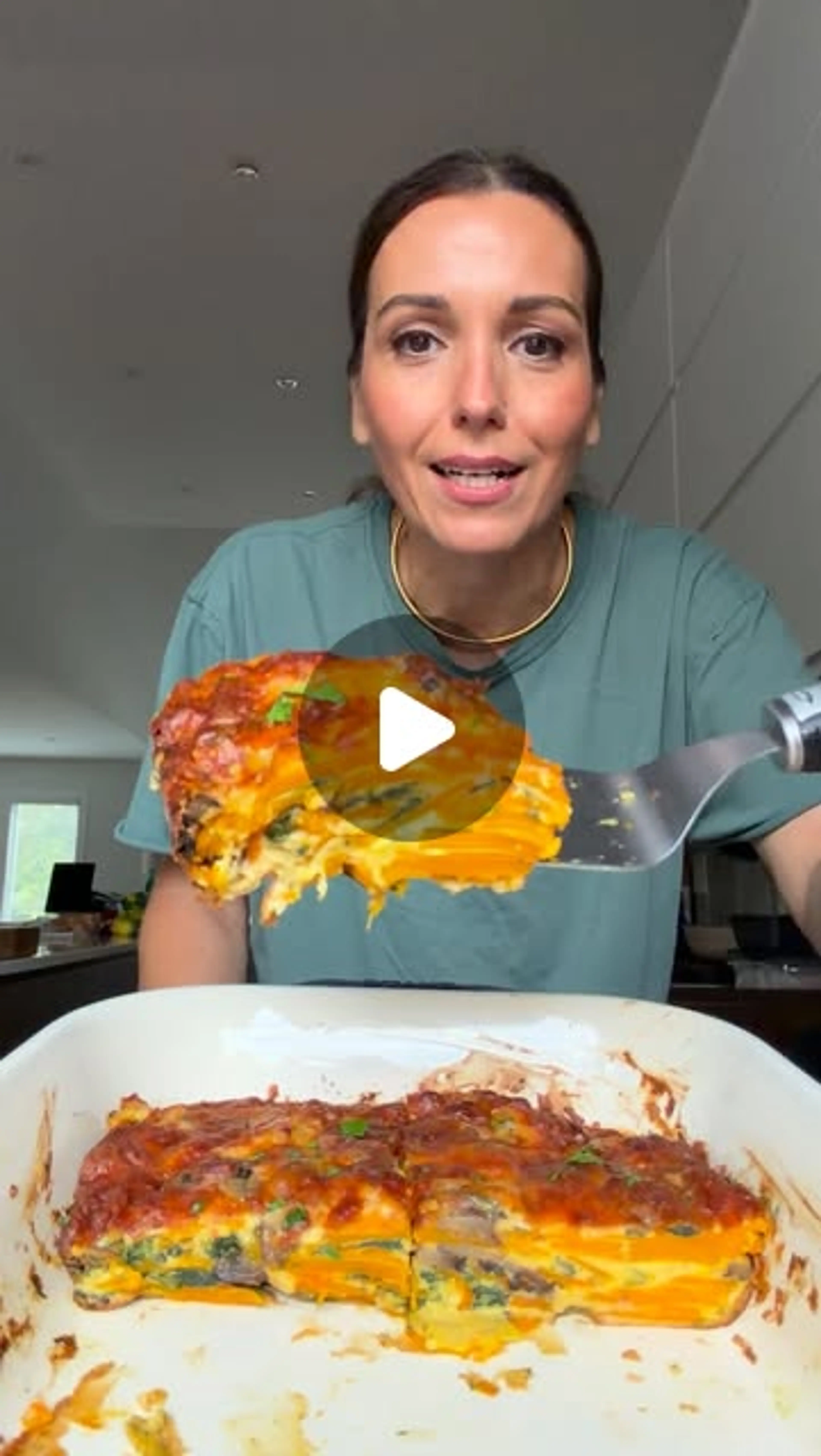 Invisible Butternut Squash Spinach + Mushroom Lasagna