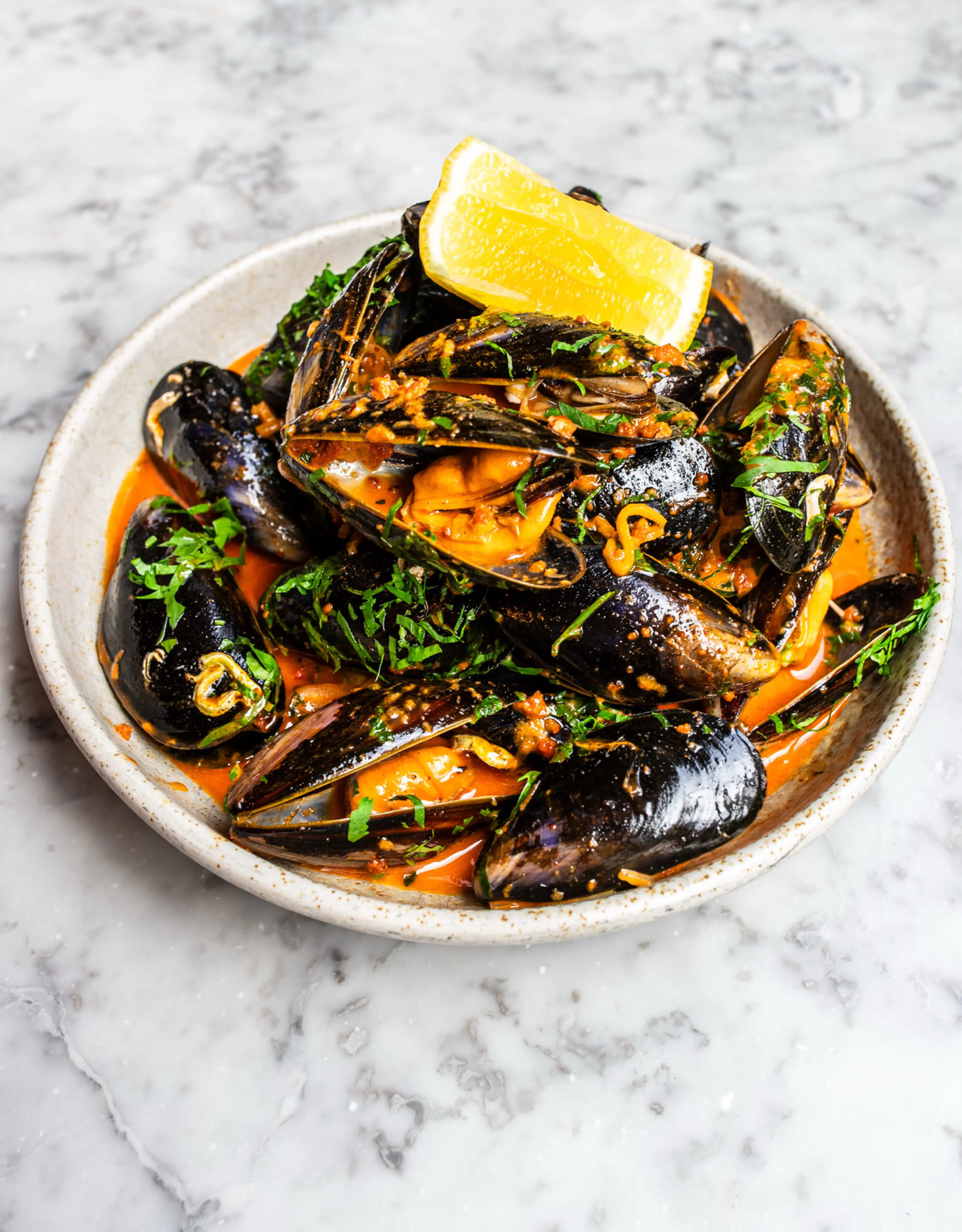 Mussels with 'Nduja Butter Sauce