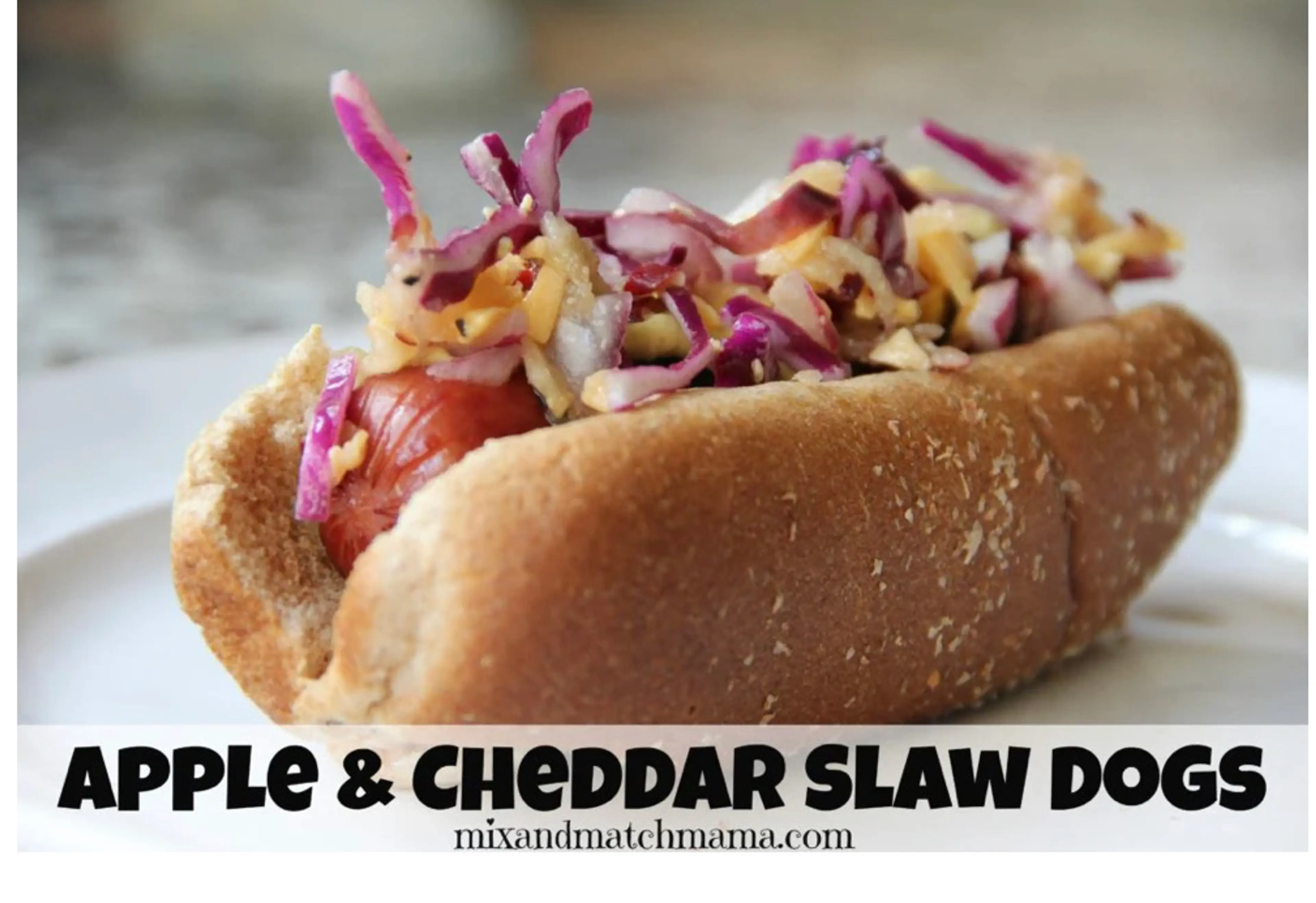 Apple & Cheddar Slaw Dogs