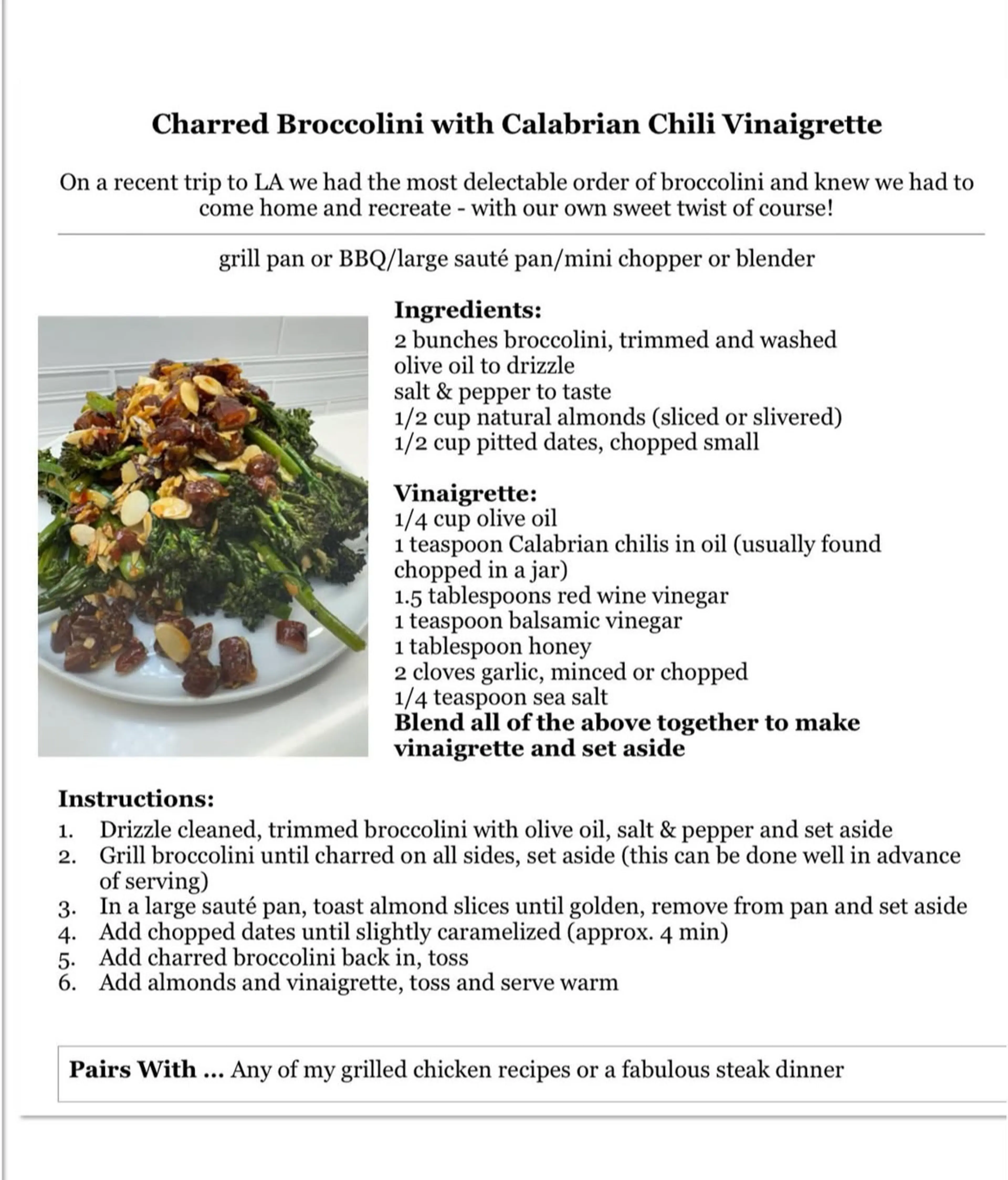 Charred Broccolini