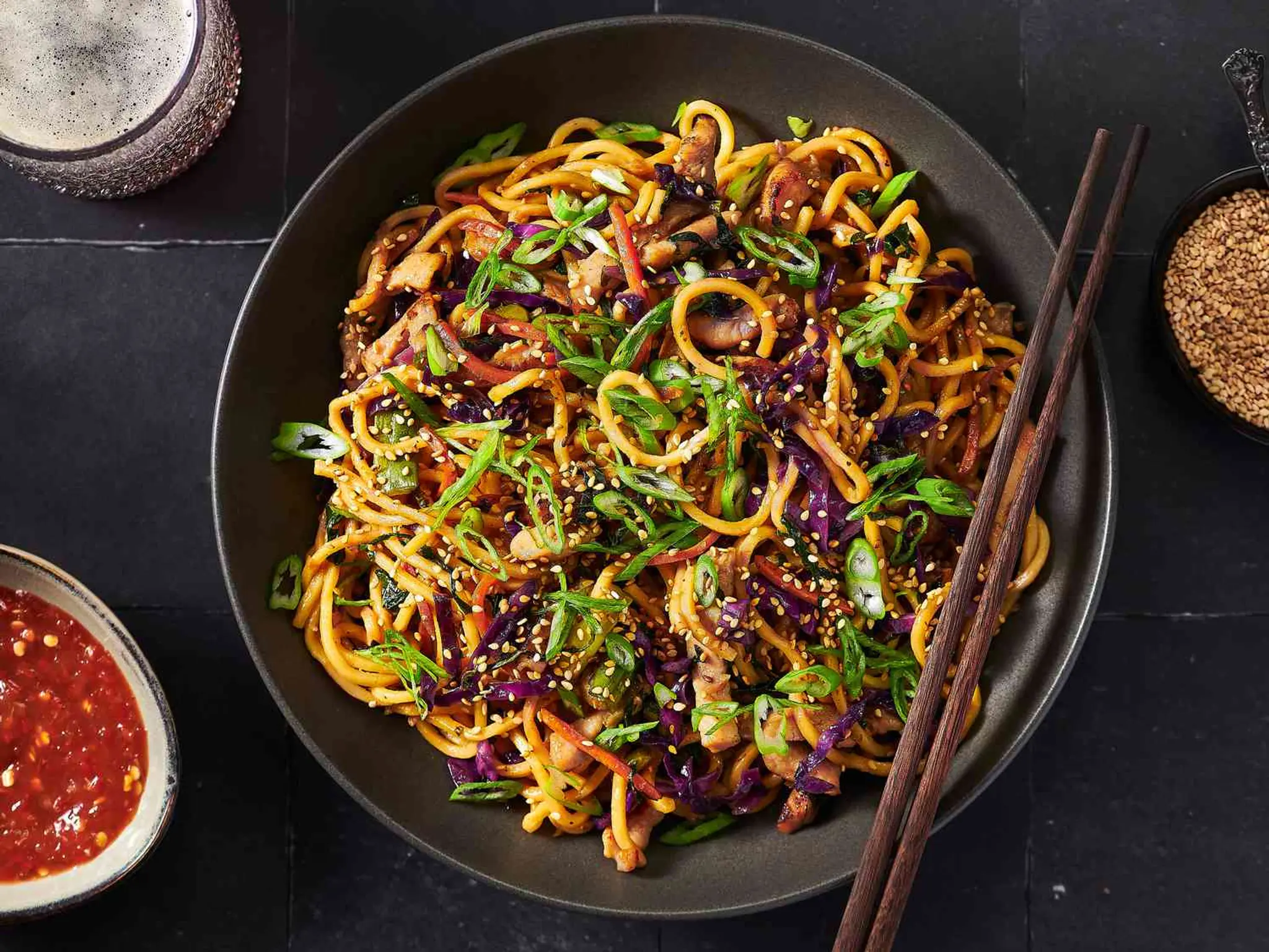 Stir-Fried Lo Mein Noodles With Pork and Vegetables Recipe