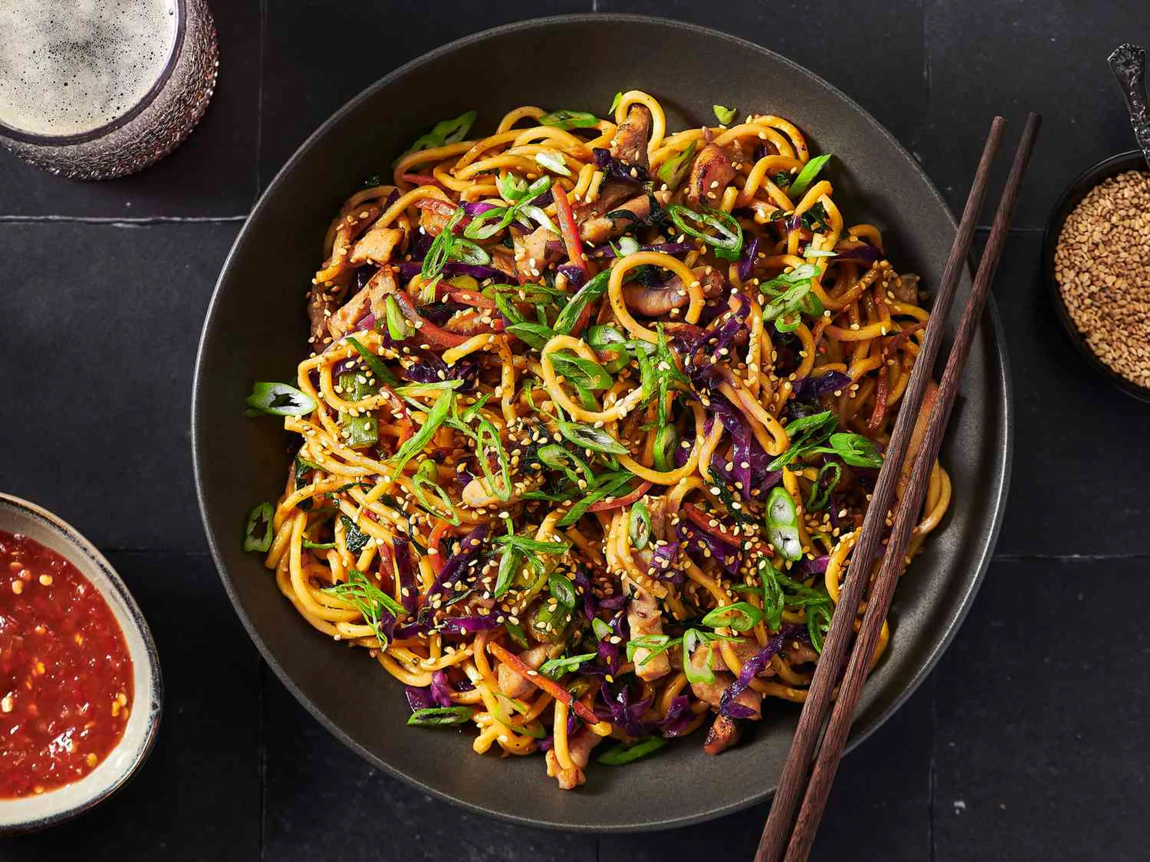 Stir-Fried Lo Mein Noodles With Pork and Vegetables Recipe