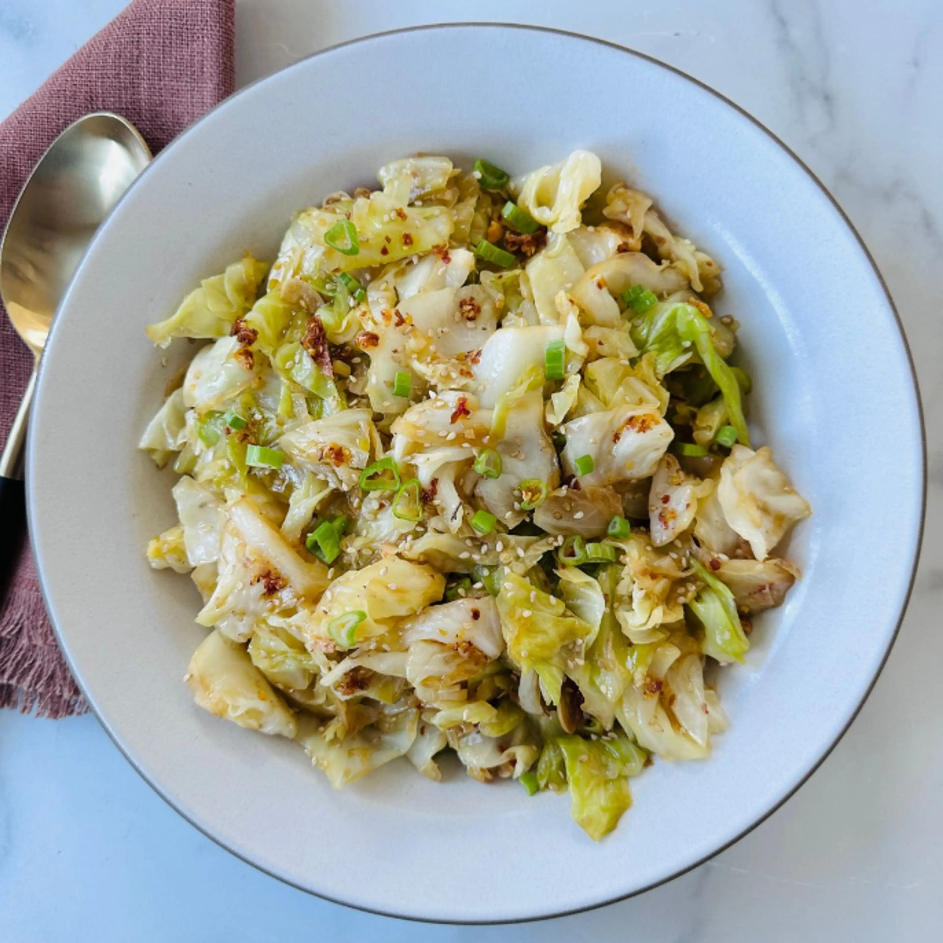Chili Crunch Sautéed Cabbage