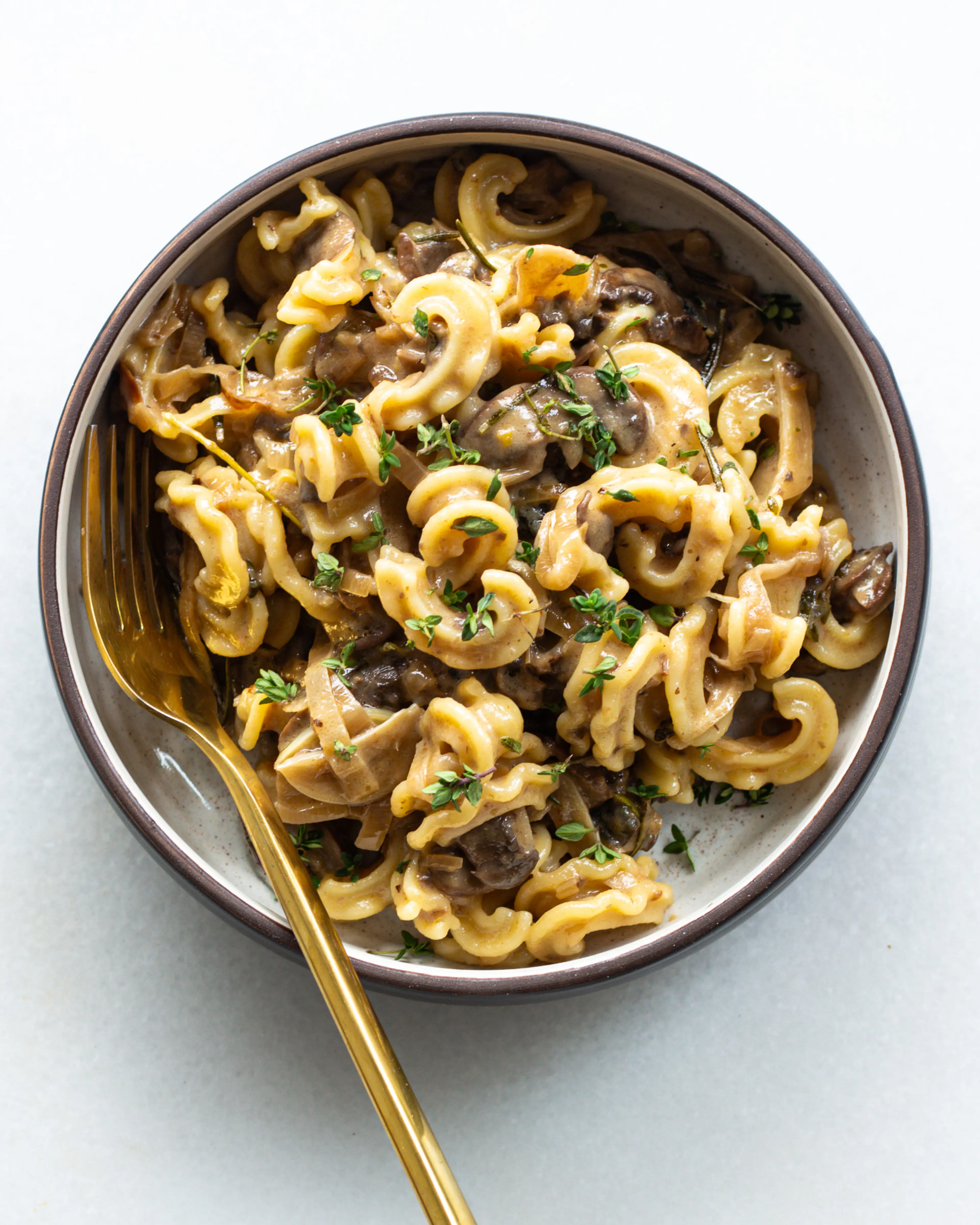 Caramelized Mushroom & Goat Cheese Pasta