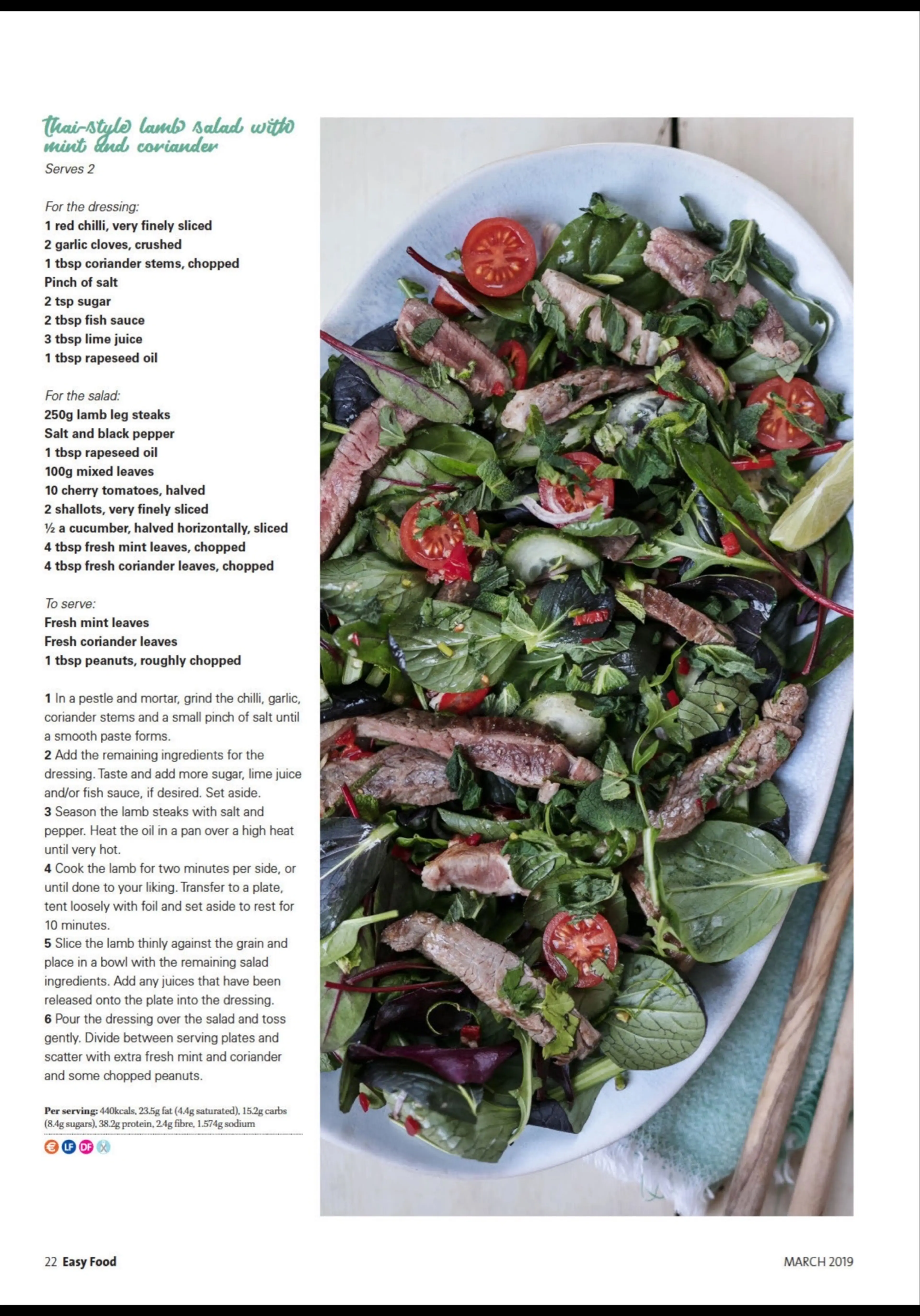 Thai Style Lamb Salad With Mint And Coriander