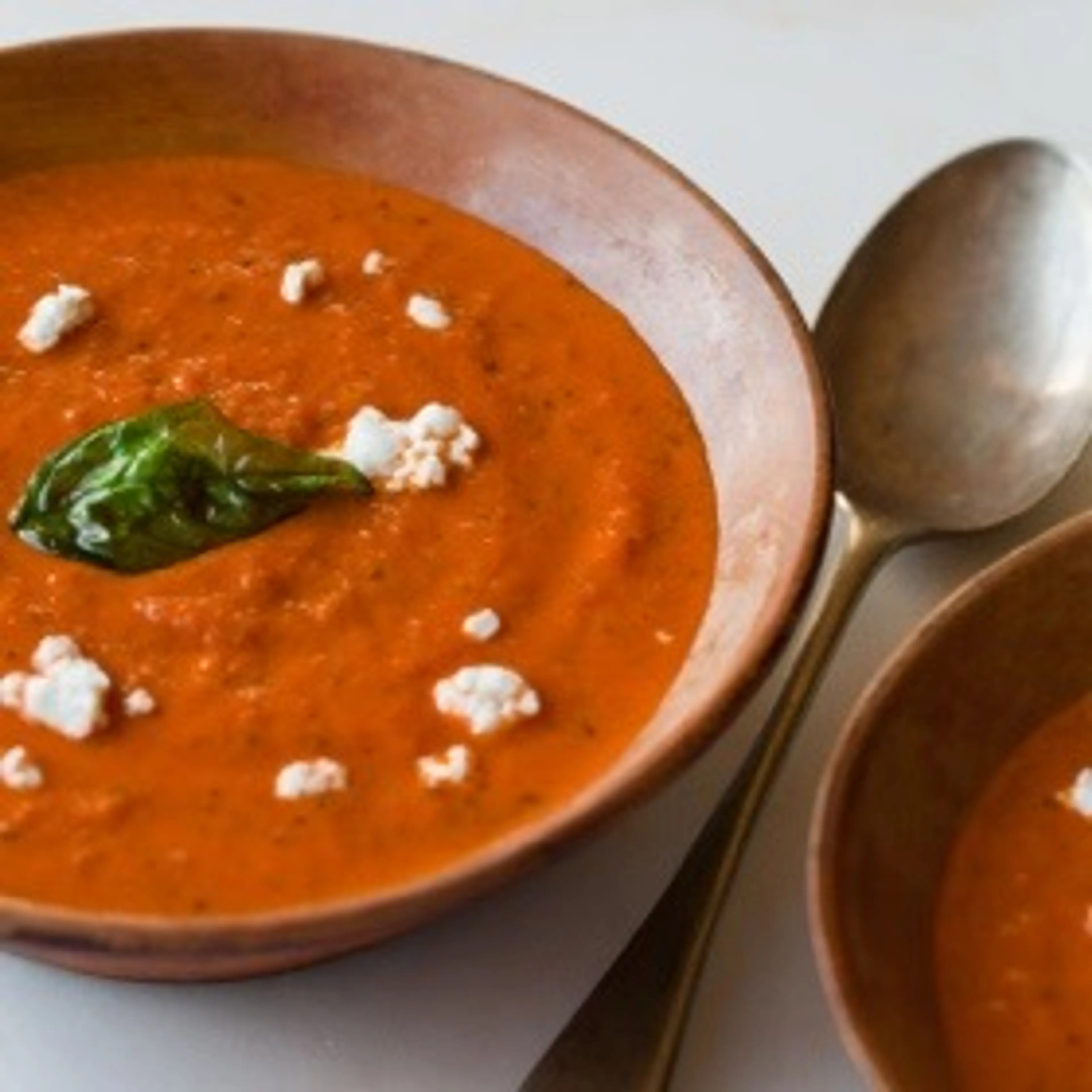 Creamy Roasted Tomato And Basil Soup