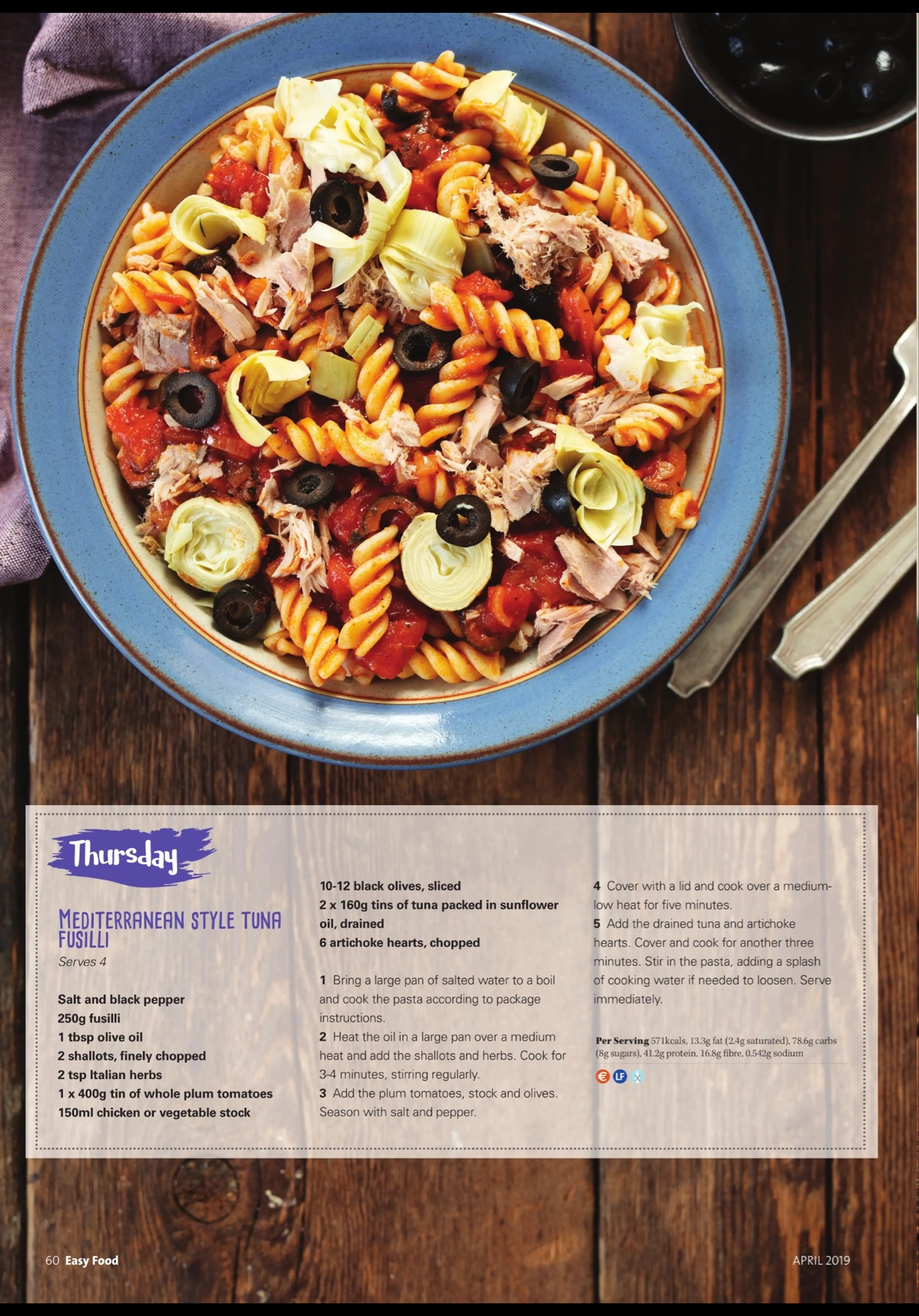 MEDITERRANEAN STYLE TUNA FUSILLI
