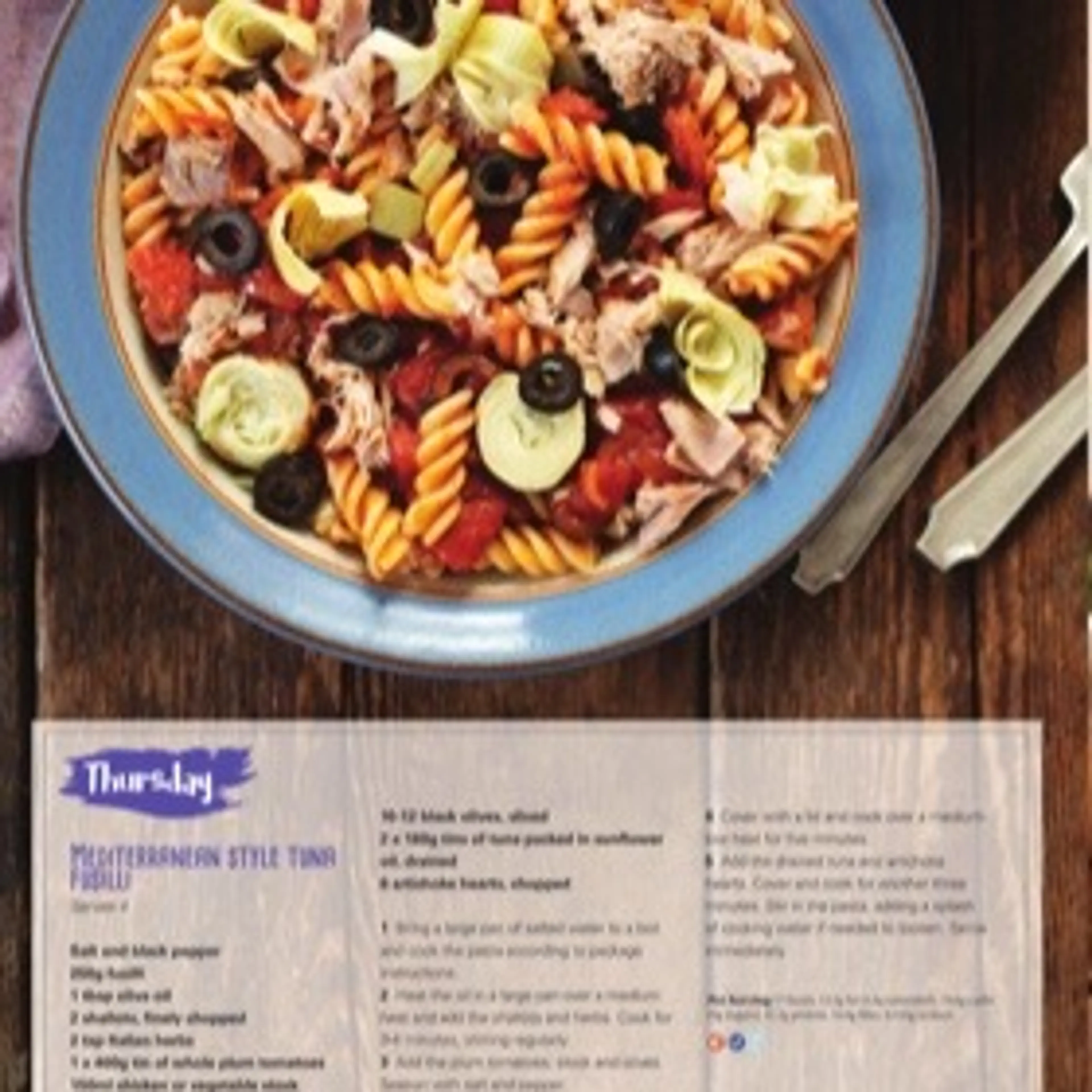 MEDITERRANEAN STYLE TUNA FUSILLI