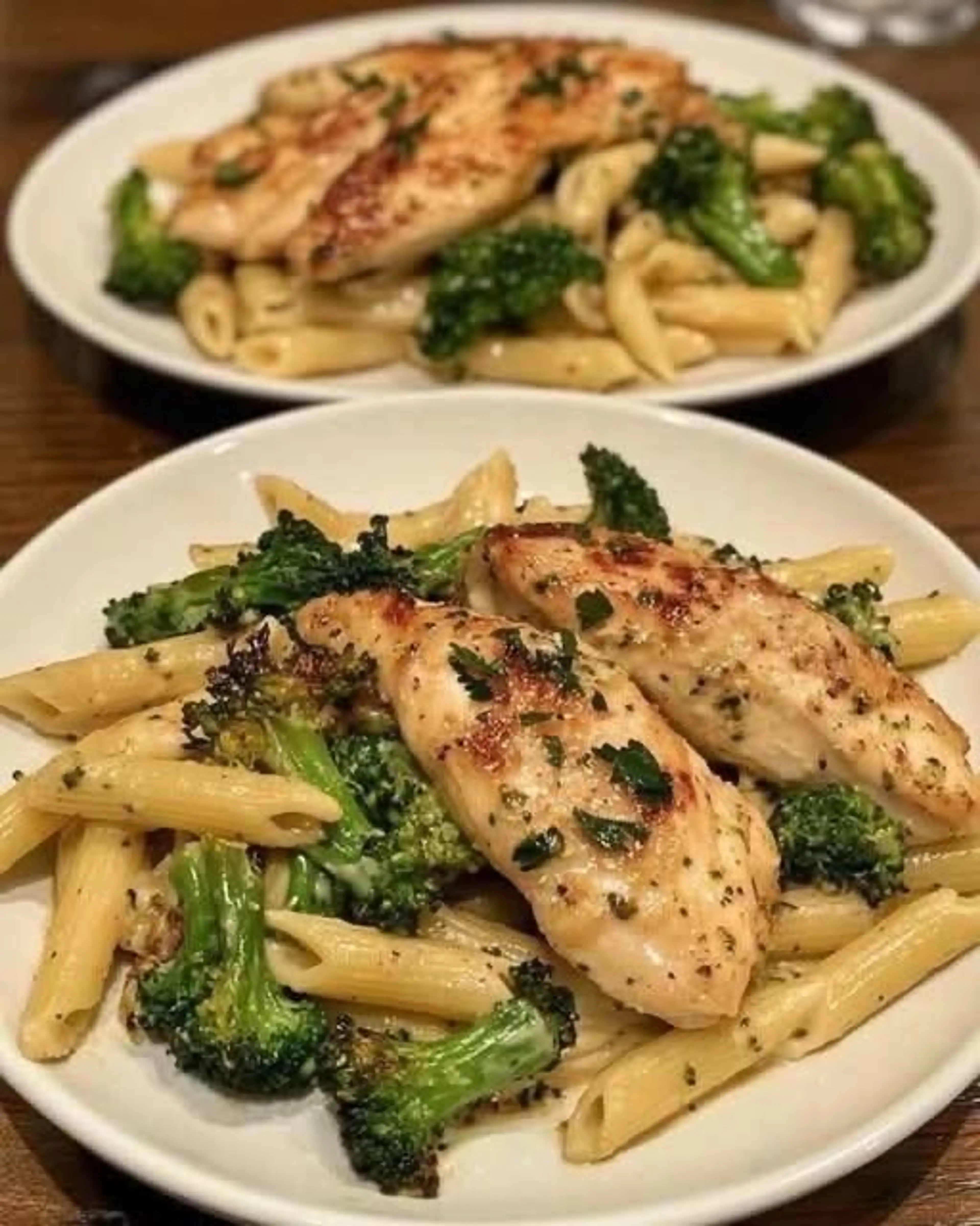 Creamy Garlic Parmesan Crusted Chicken Over Roasted Broccoli