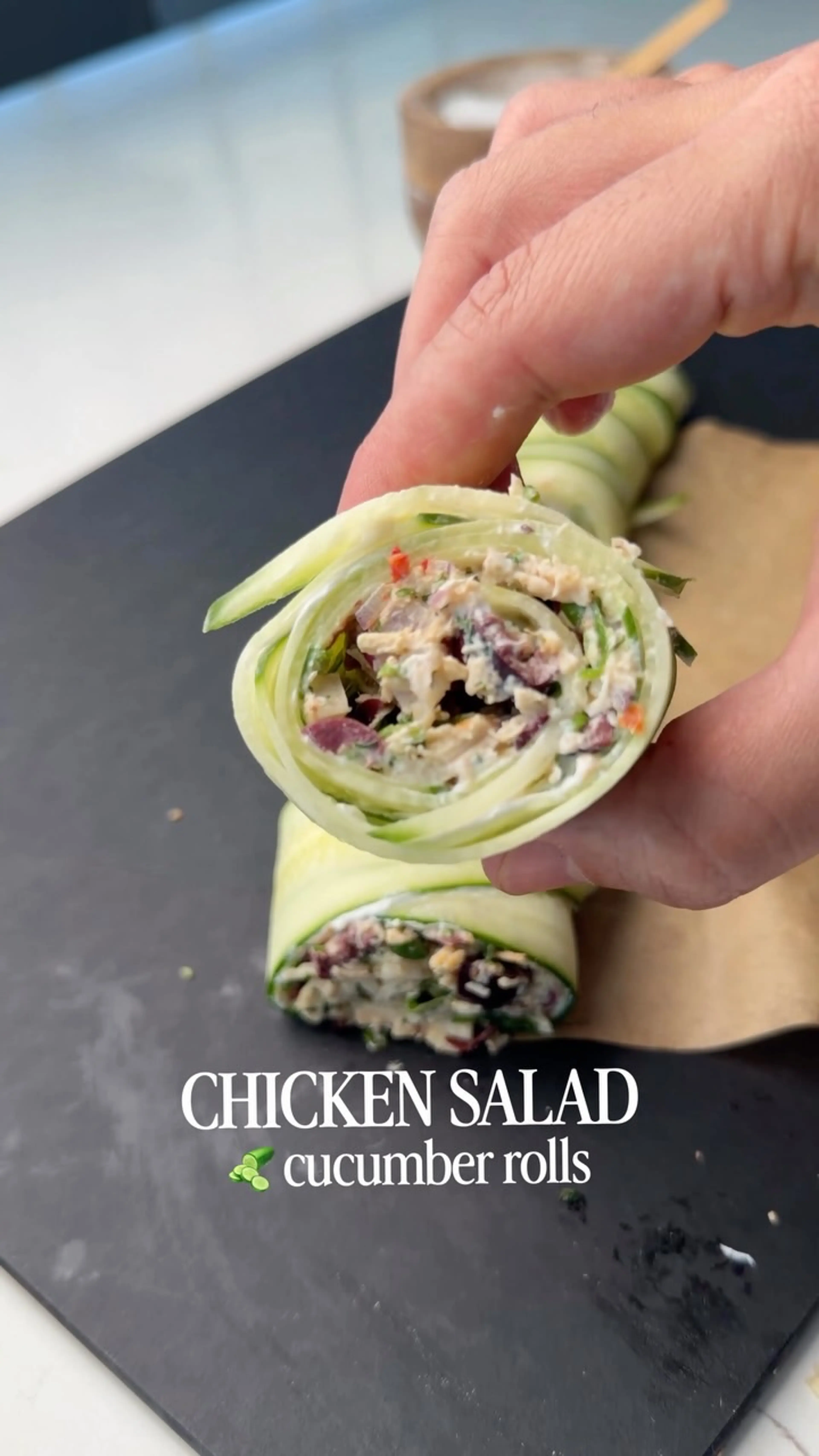 Chicken Salad Cucumber Rolls