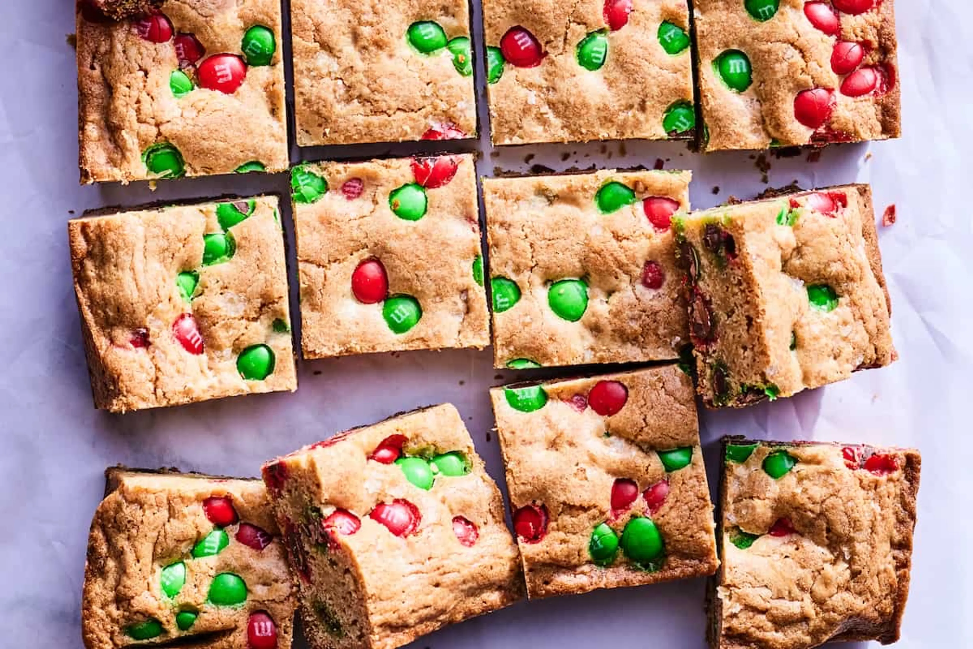 Soft Sugar M&M Cookie Bars