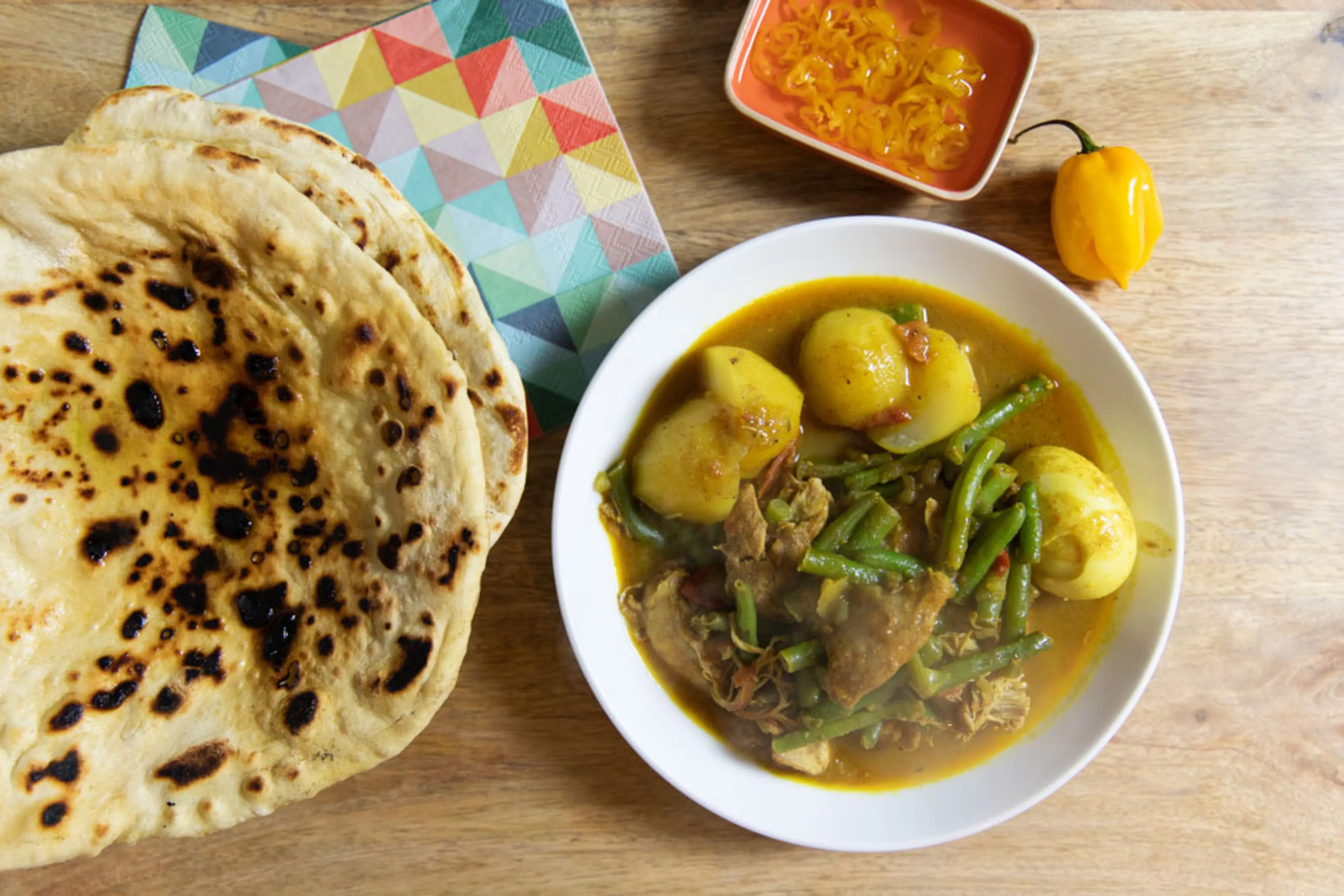 Surinamese Chicken Curry with Egg & green Beans