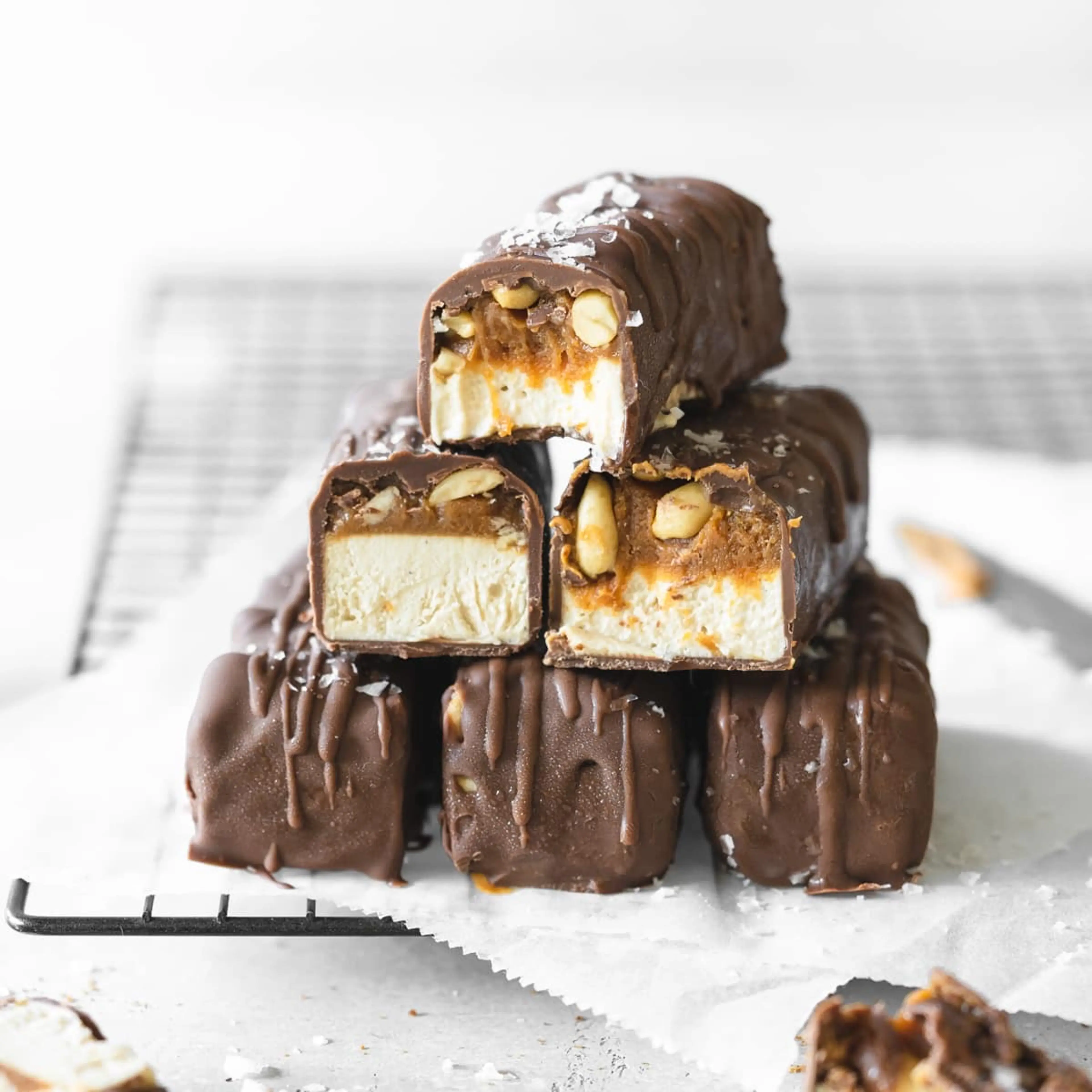 Vegan Snickers Ice Cream Bars