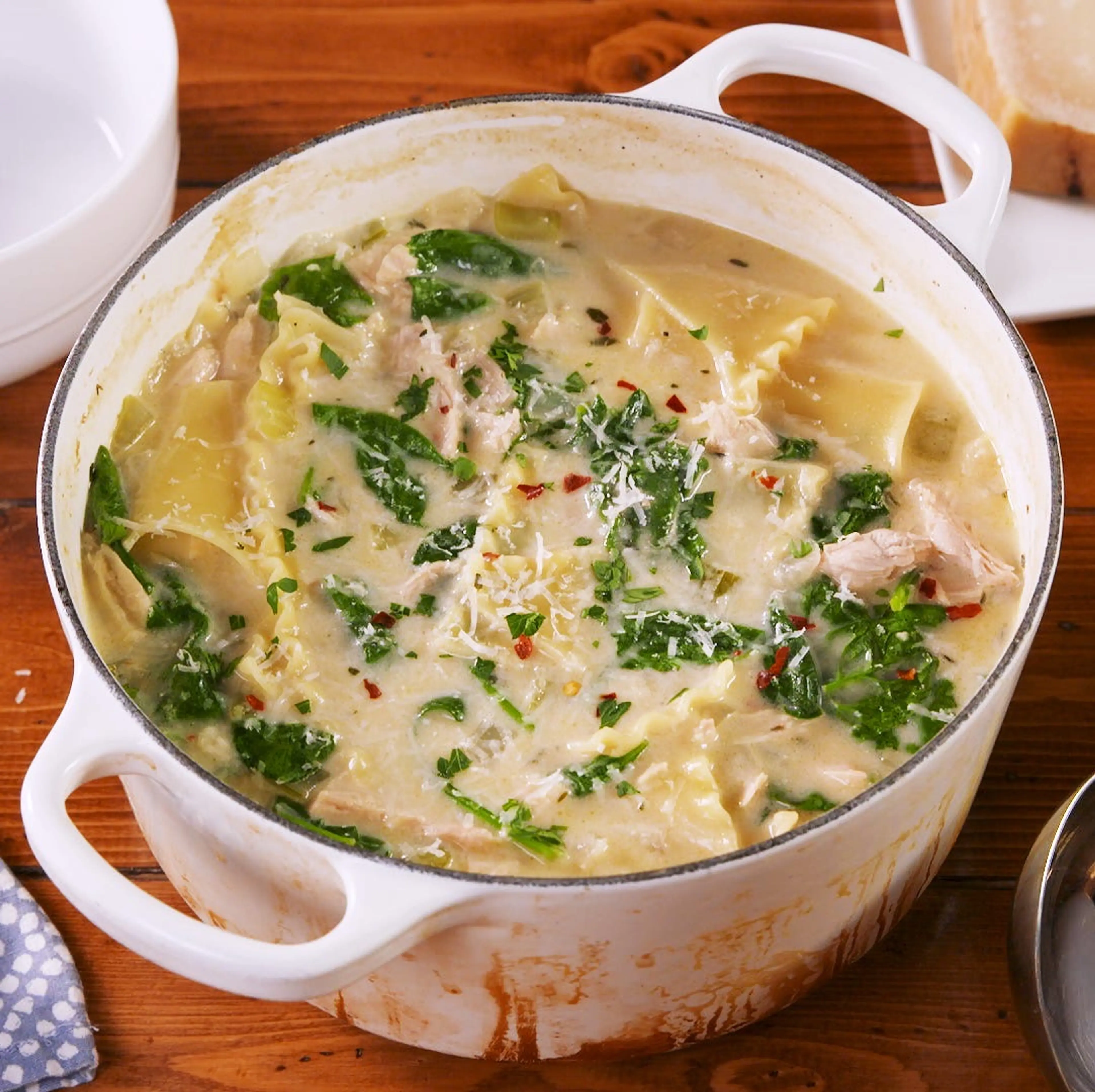 Chicken Alfredo Lasagna Soup