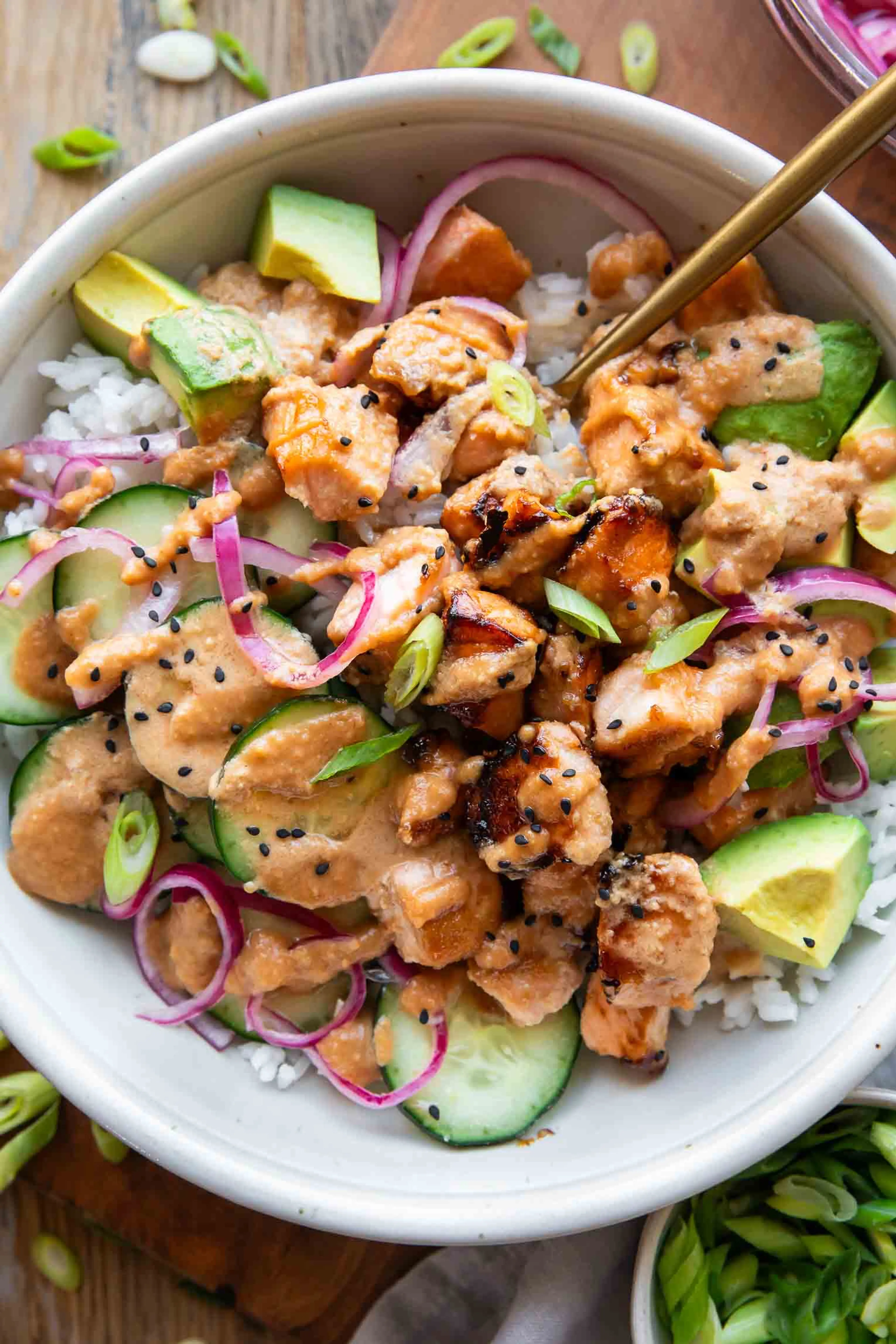 Miso Glazed Salmon Bowls