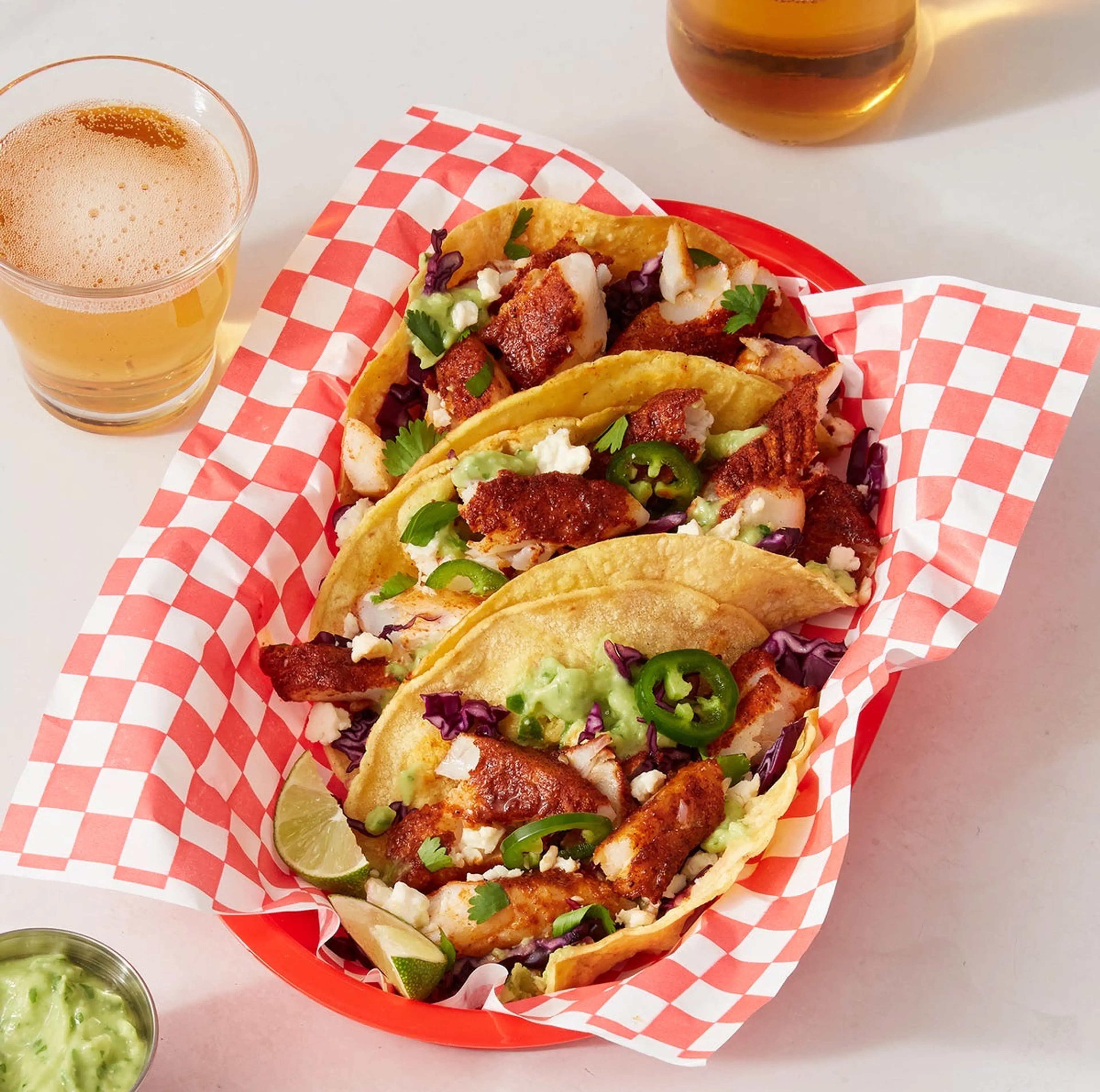 Air Fryer Fish Tacos with Avocado Salsa