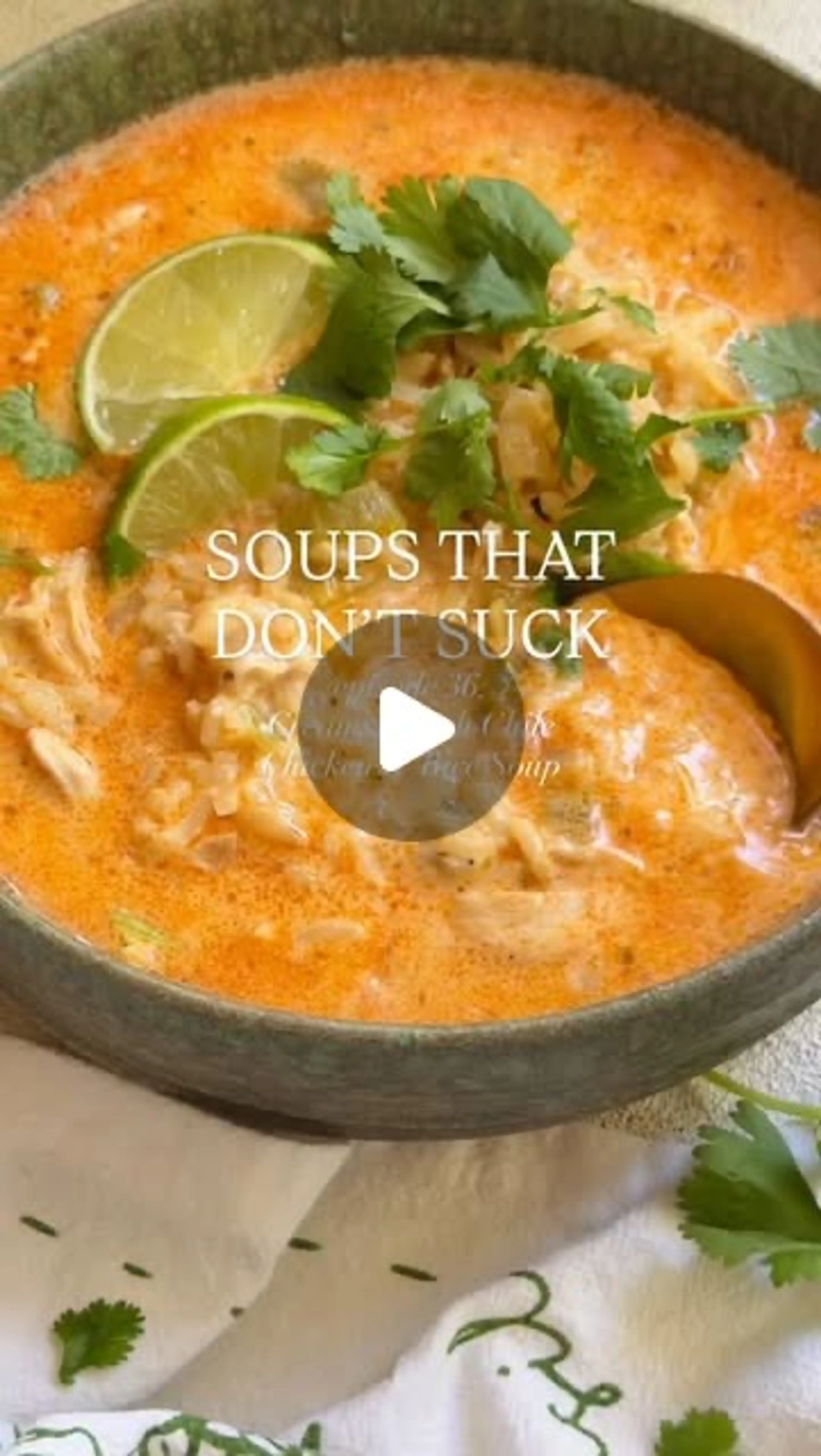Creamy Hatch Chile Chicken & Rice Soup