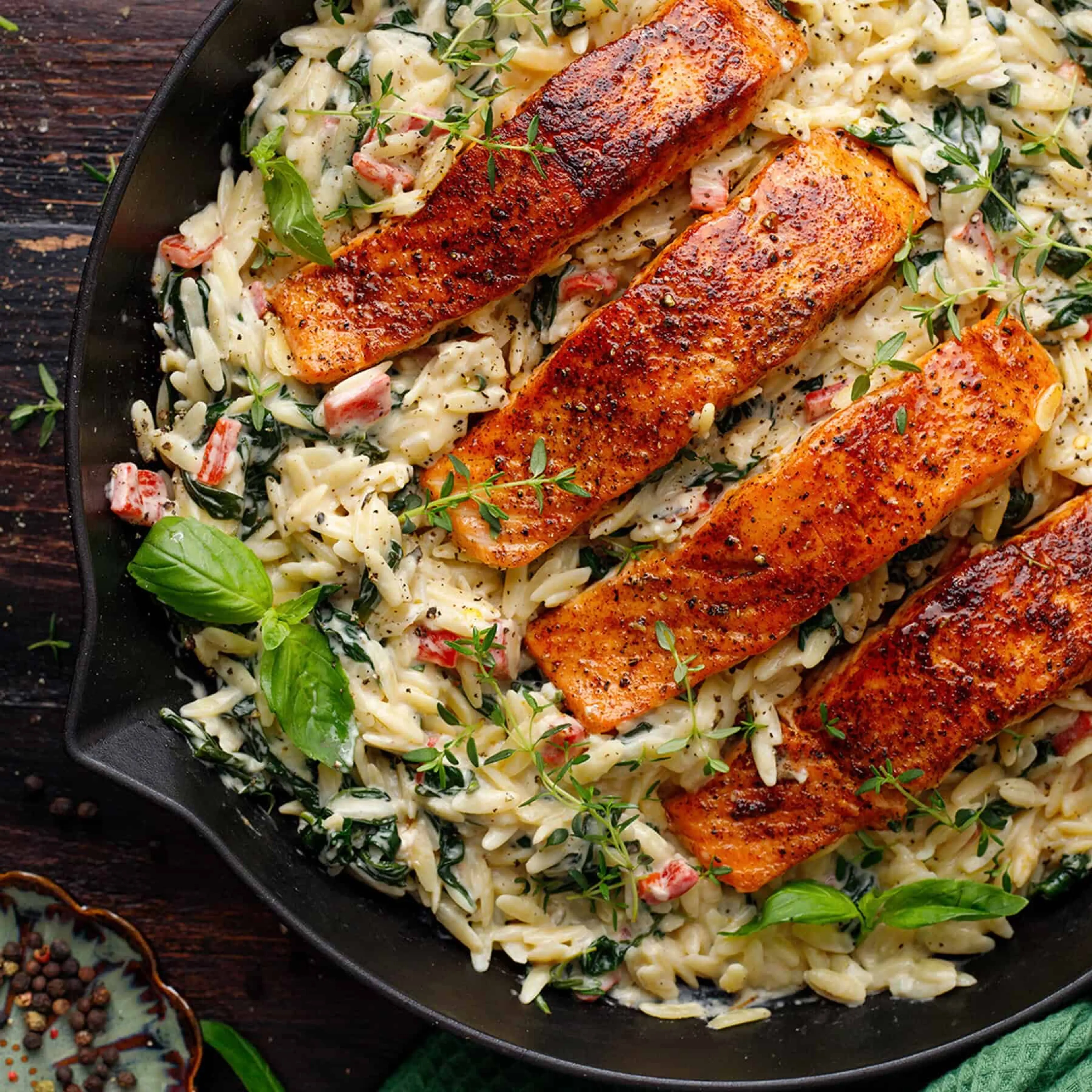 Salmon Orzo
