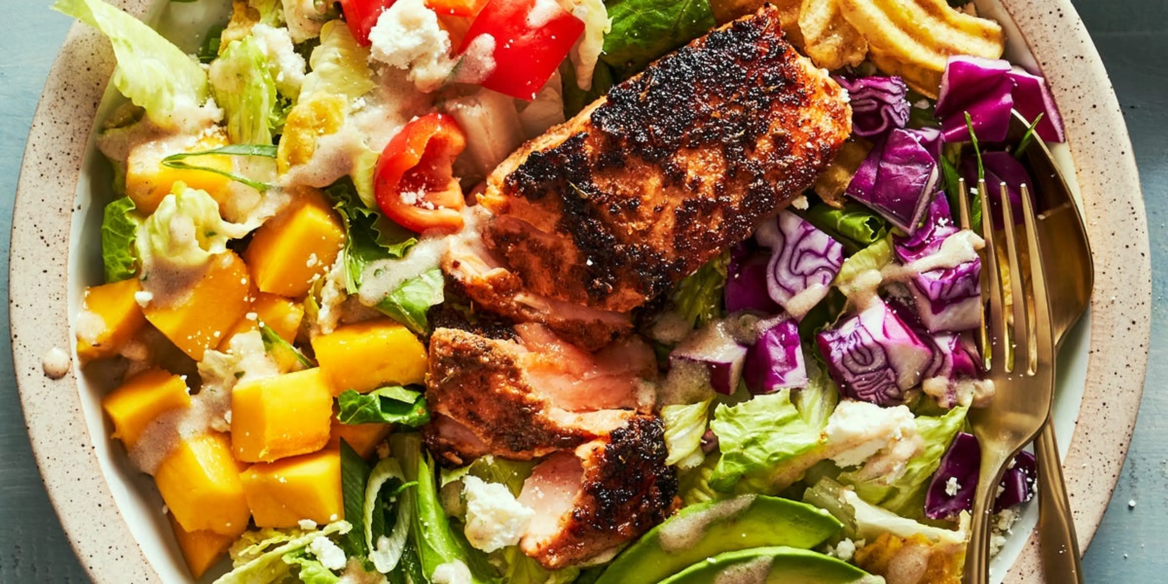 Caribbean Cobb Salad With Salmon
