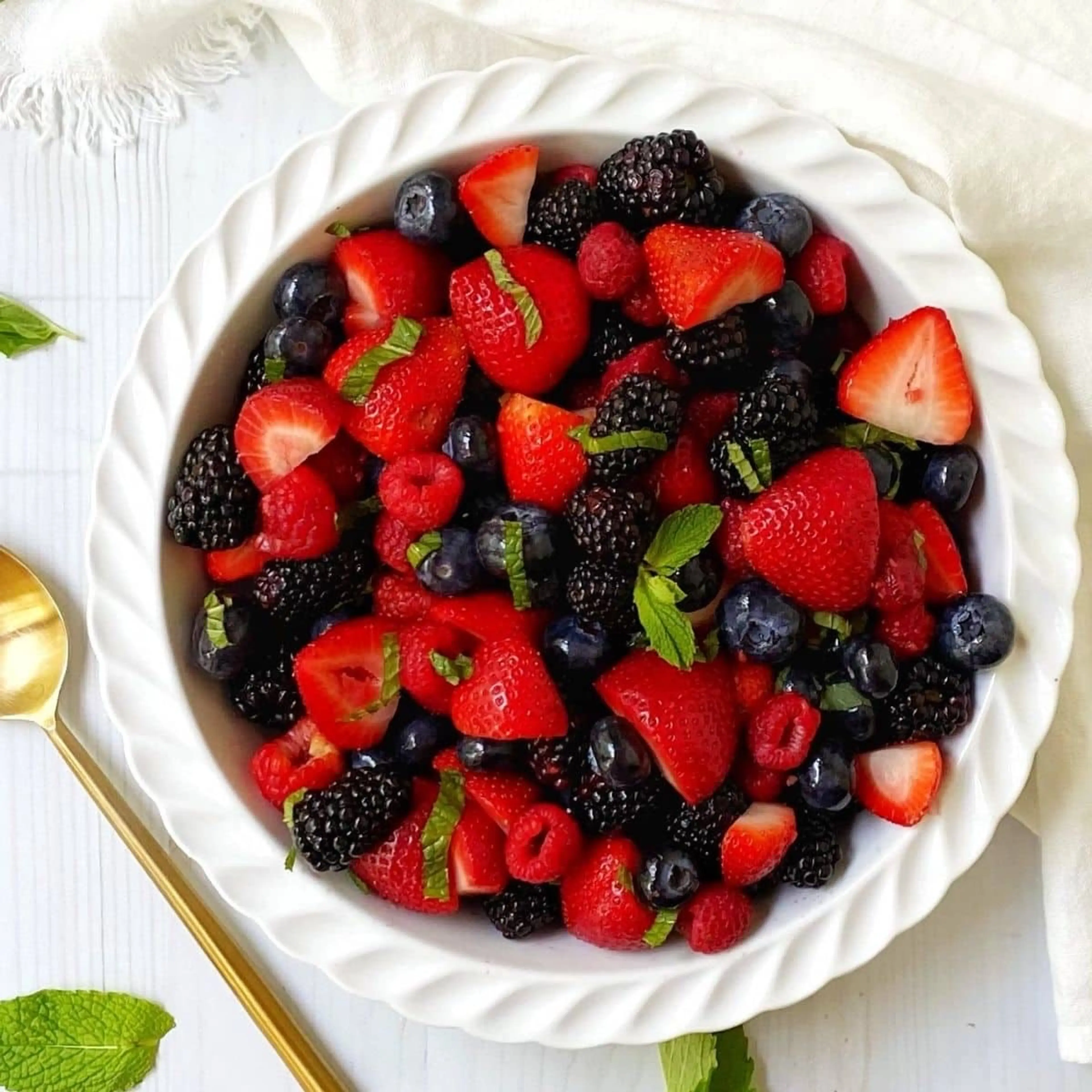 Berry Fruit Salad with Mint Syrup