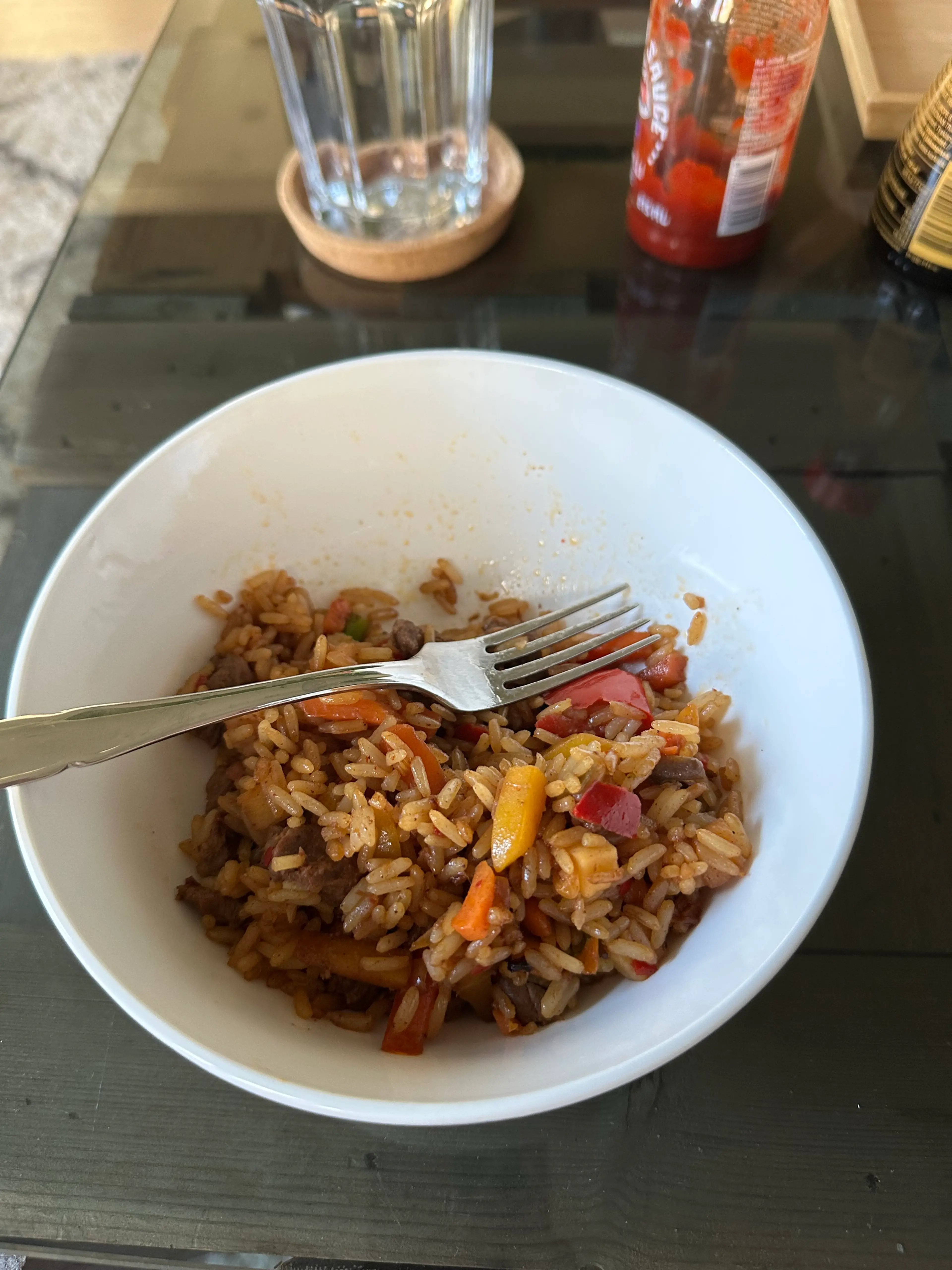 Wok med biff och grönsaker + ris