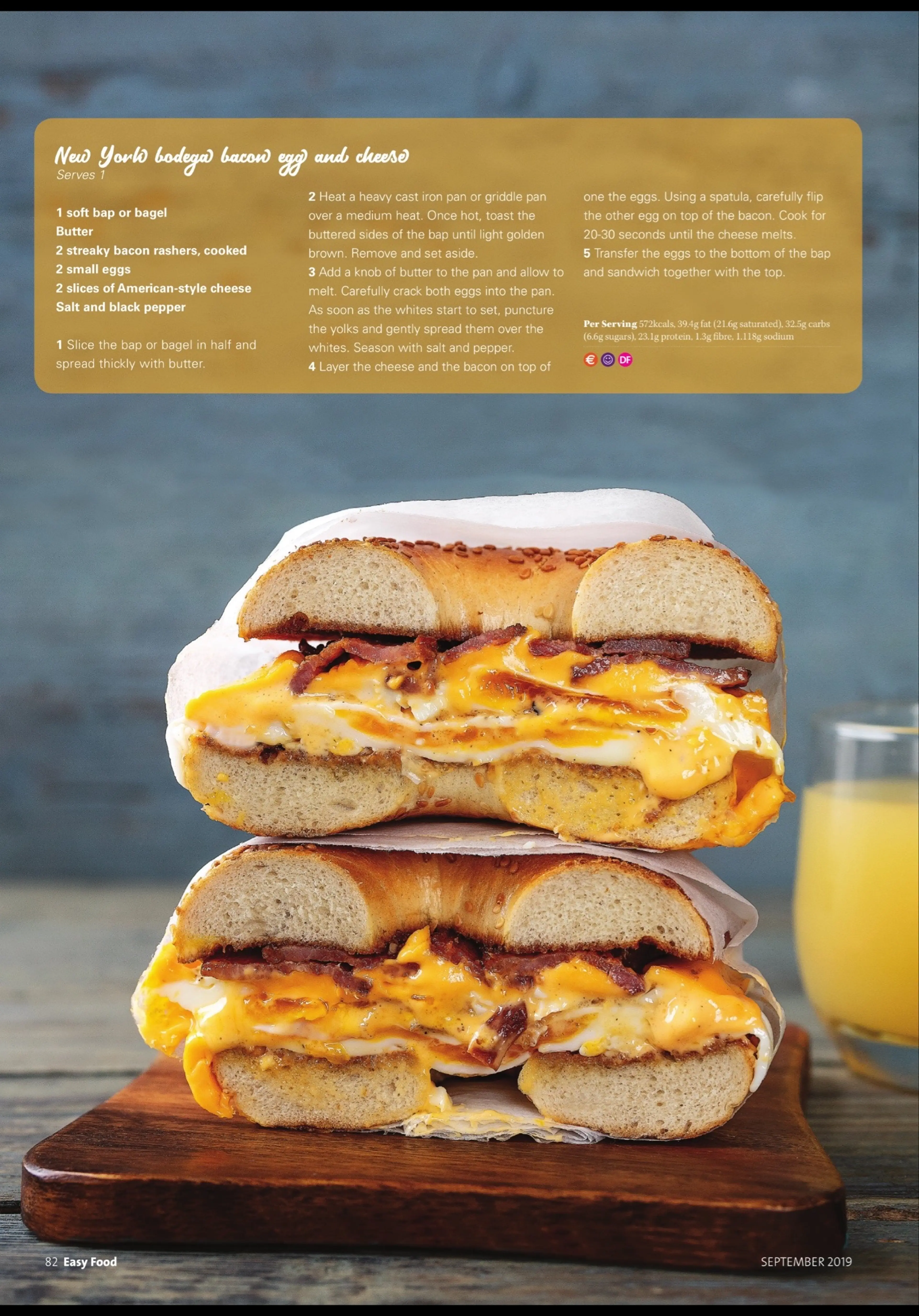 New York Bagel With Bacon And Cheese
