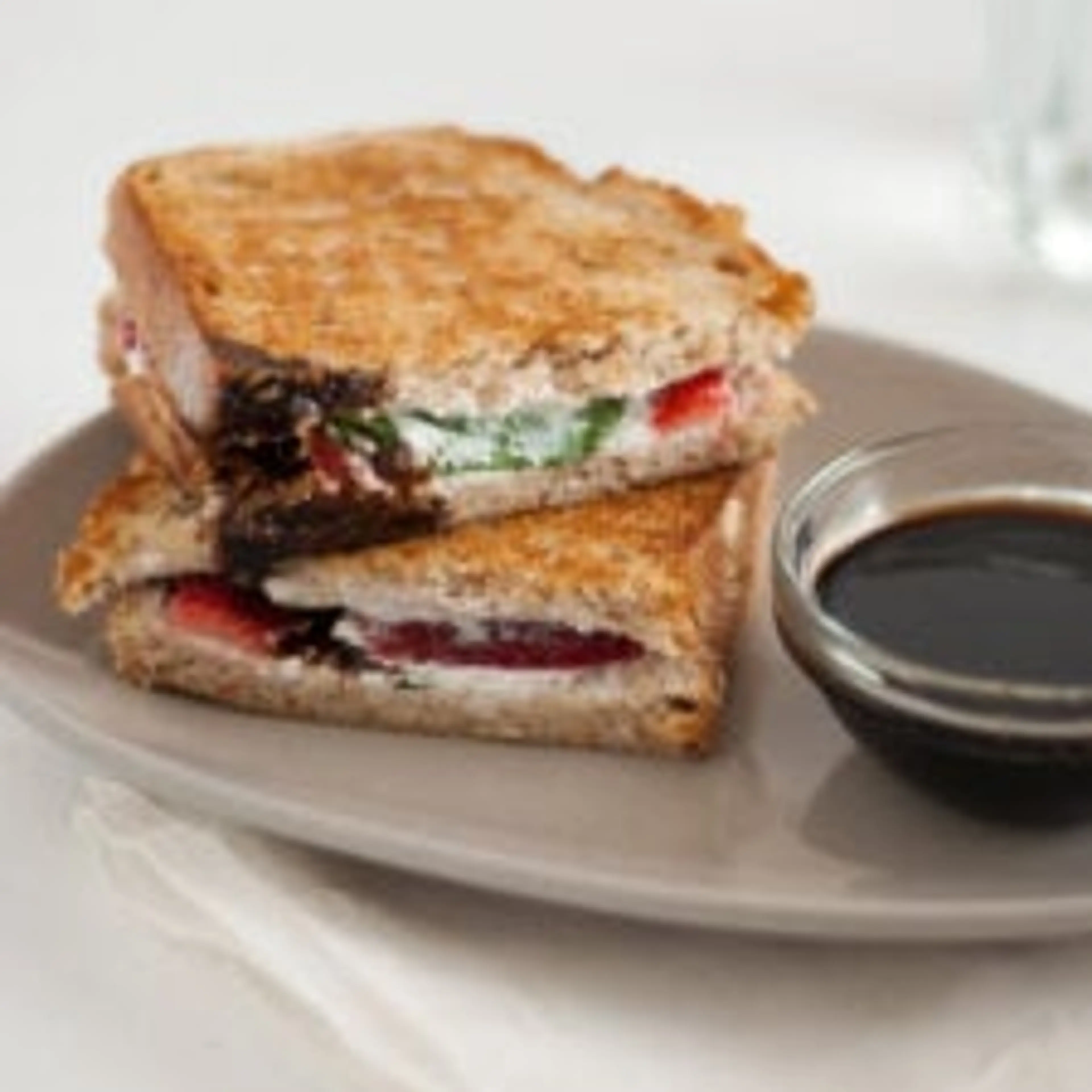 Strawberry, Basil and Goat Cheese Panini
