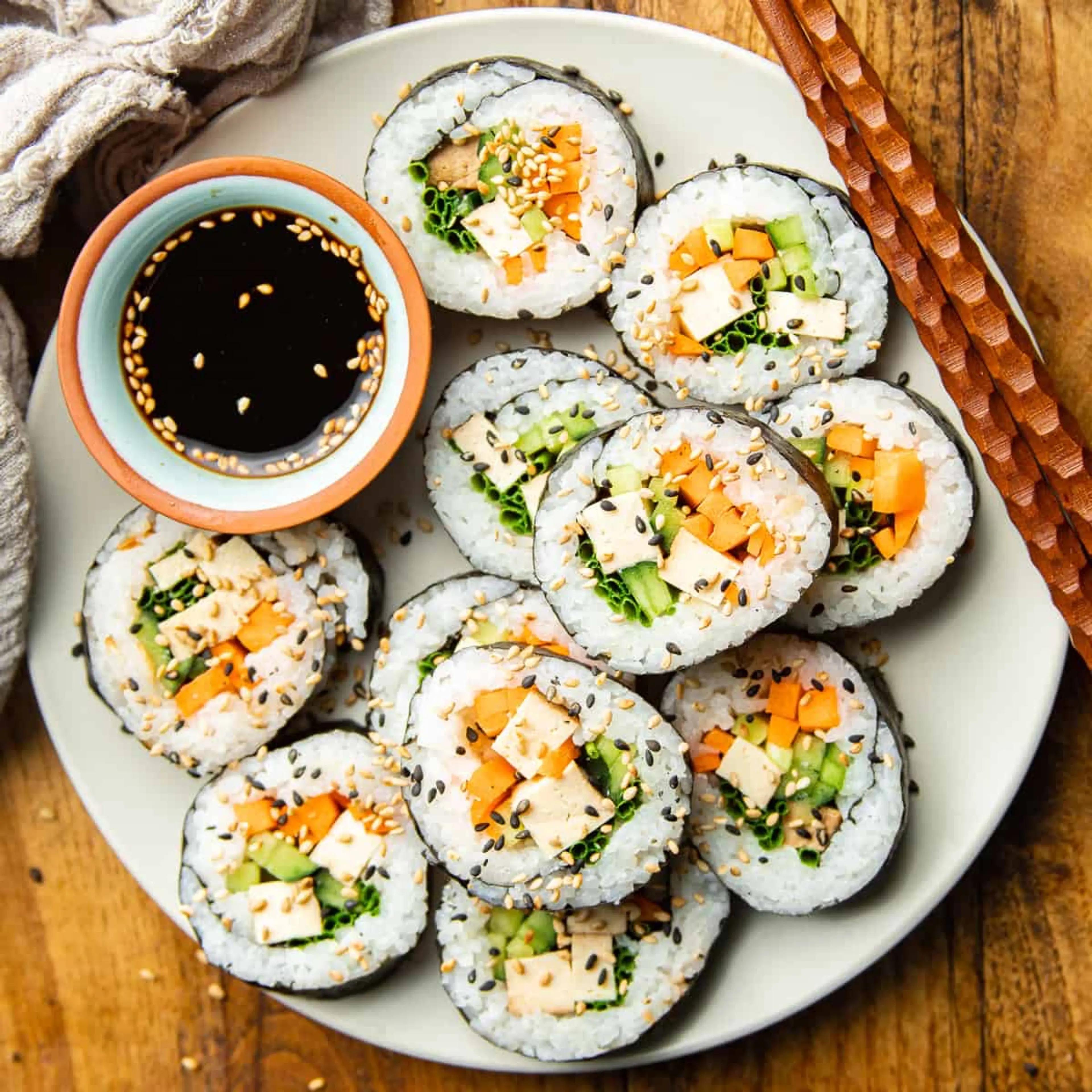 Smoked Tofu Veggie Sushi