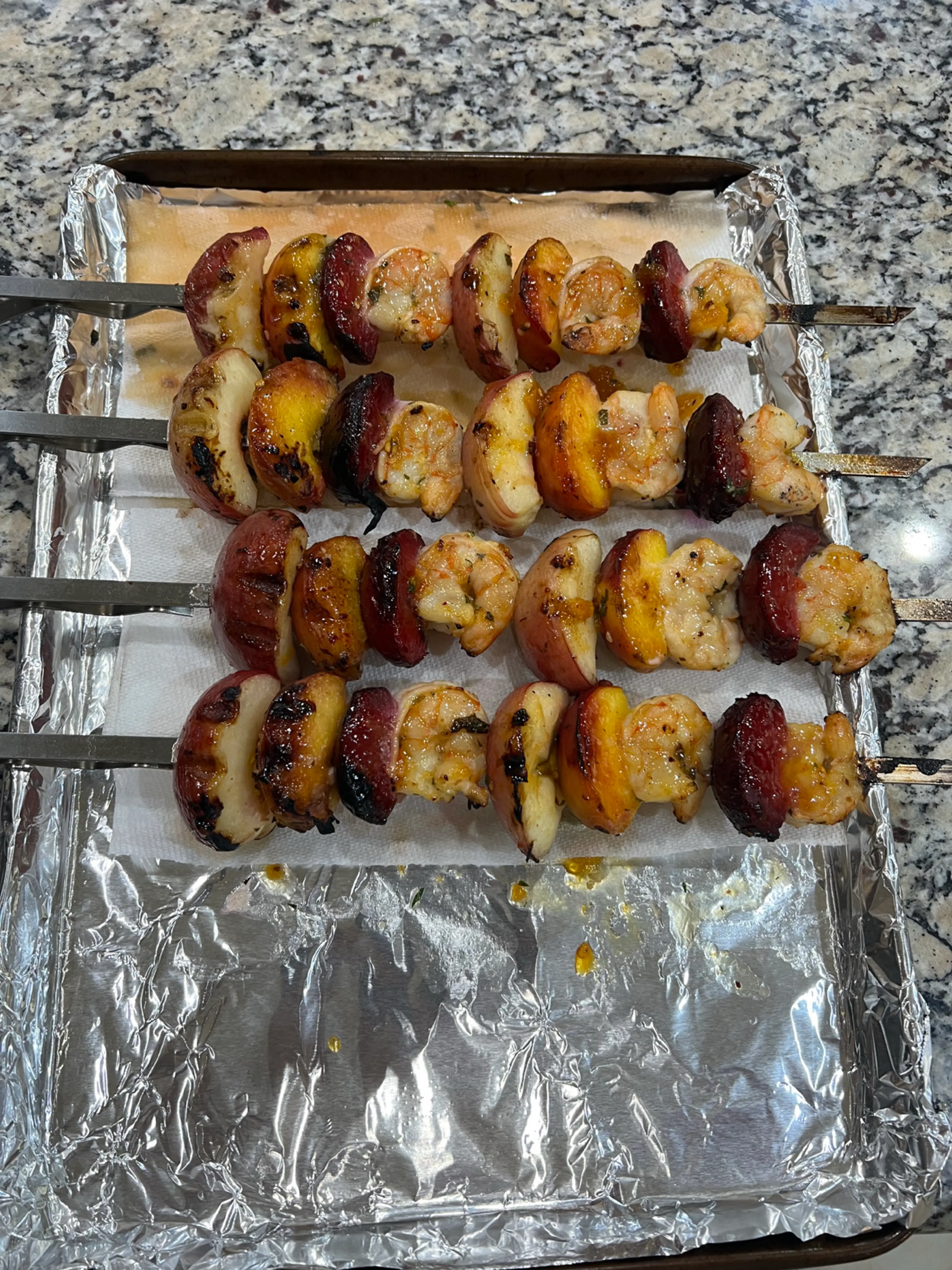 Shrimp and Summer Stone Fruit Kabobs