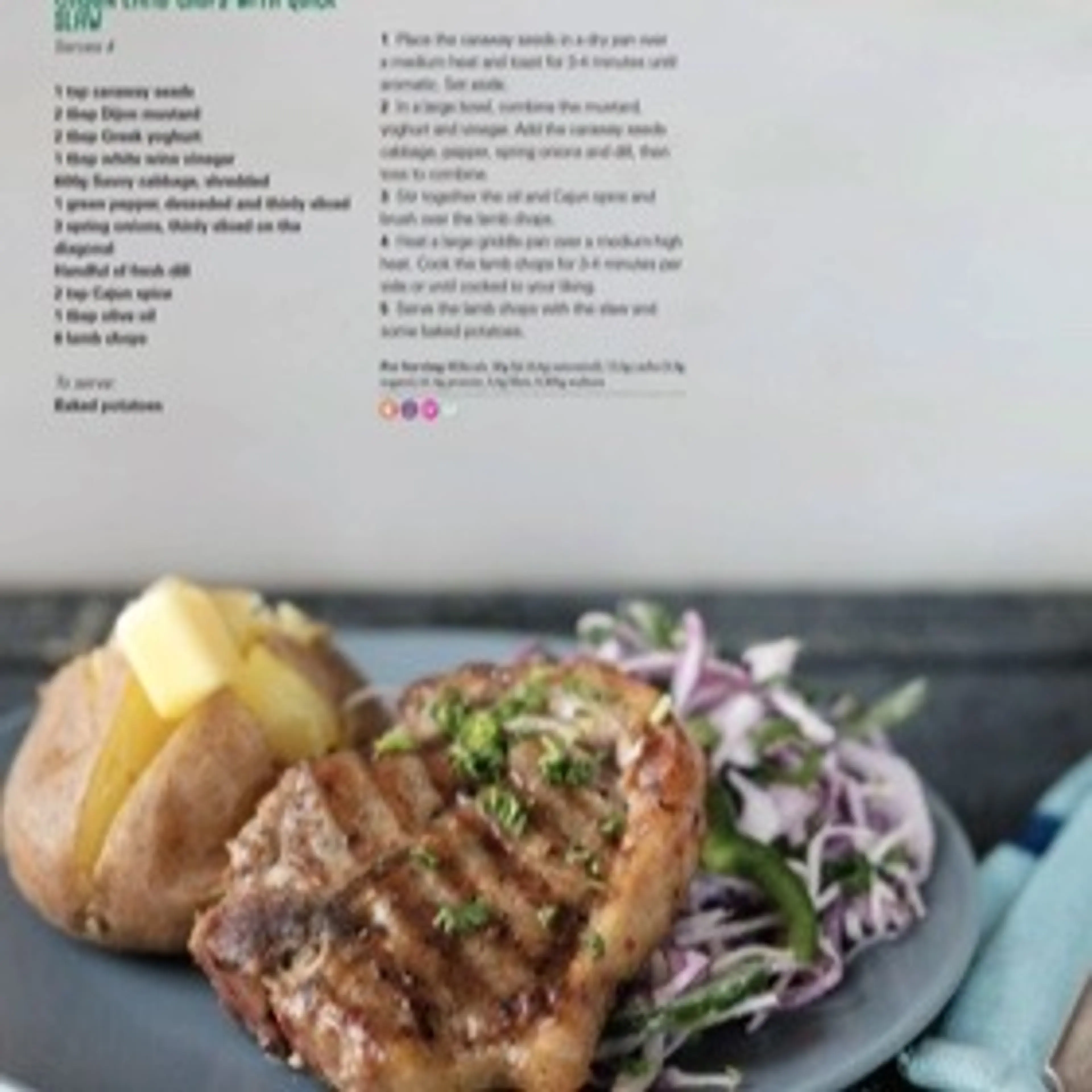 CAJUN LAMB CHOPS WITH QUICK SLAW