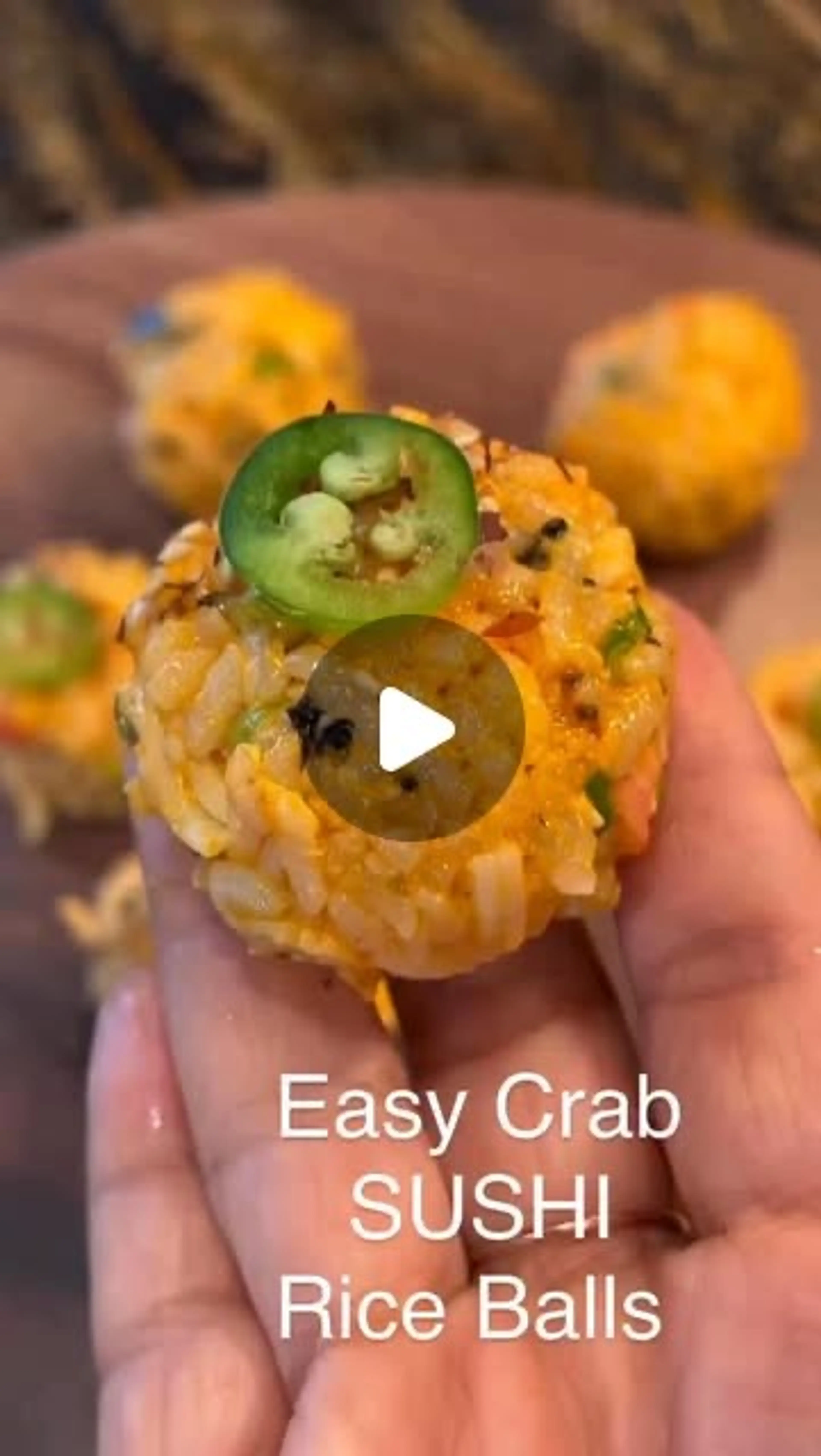 Easy Crab Sushi Rice Balls Appetizer