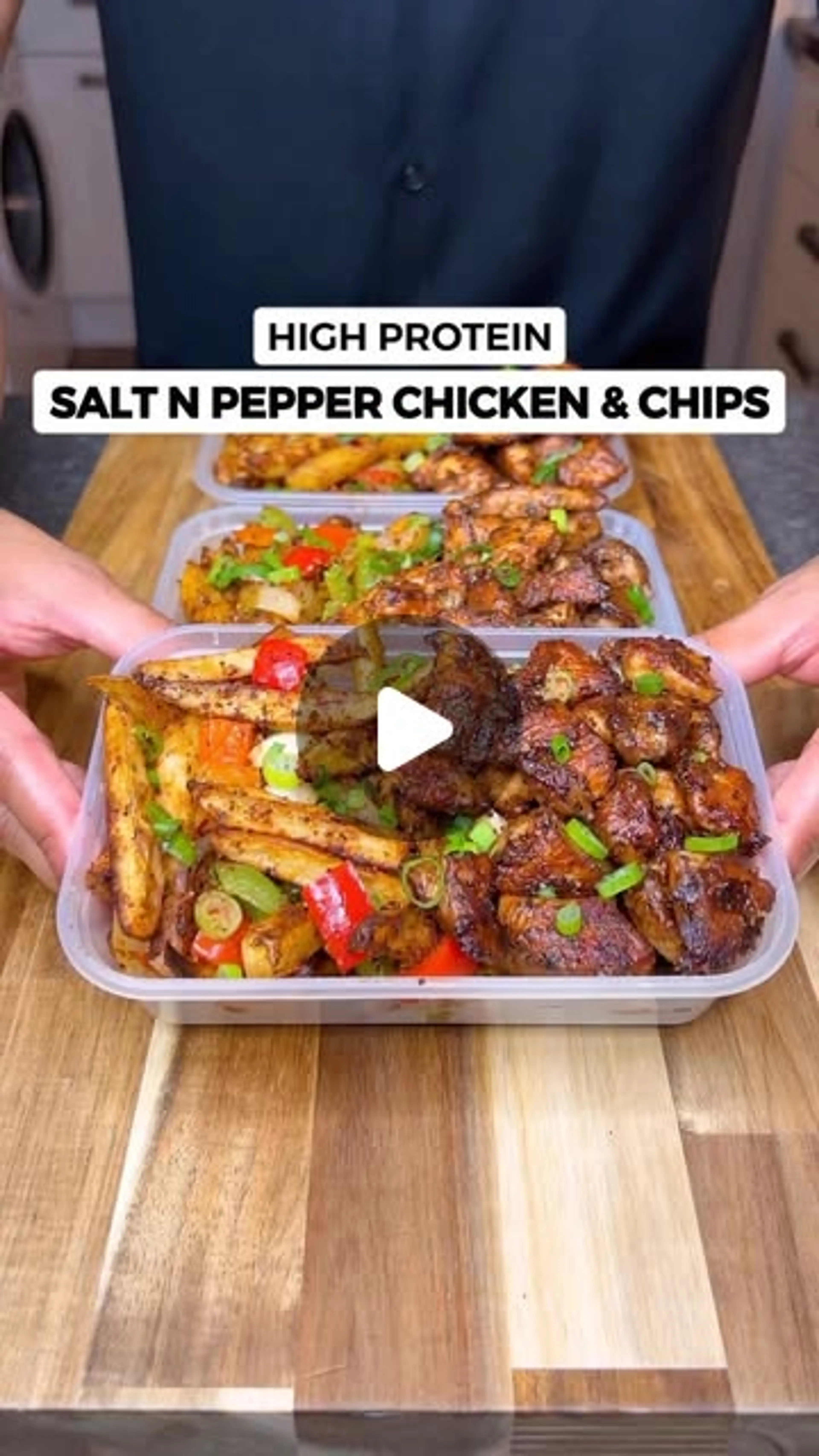 High Protein Crispy Salt N Pepper Chicken & Chips Meal Prep!