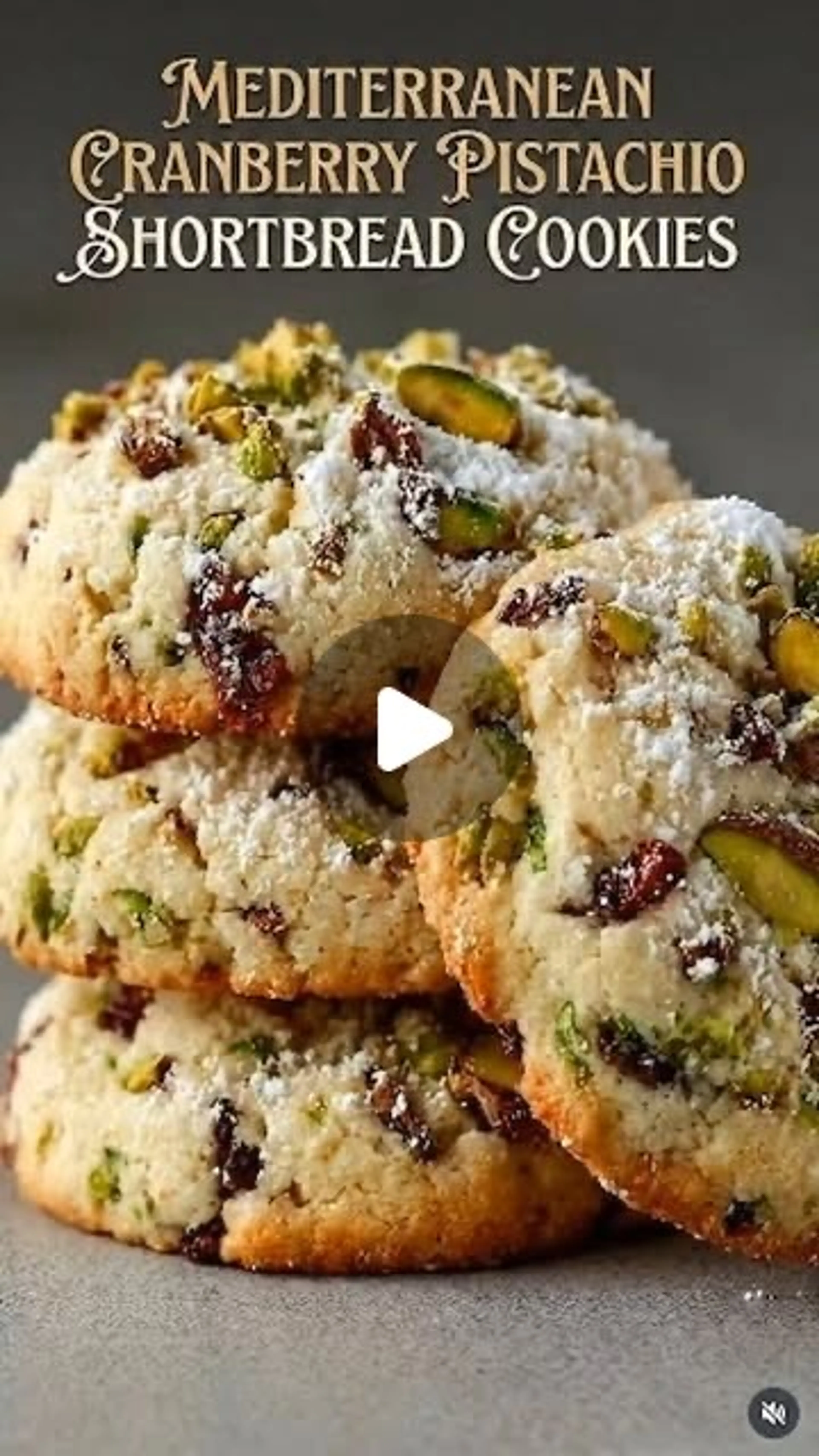 Mediterranean Cranberry Pistachio Shortbread Cookies