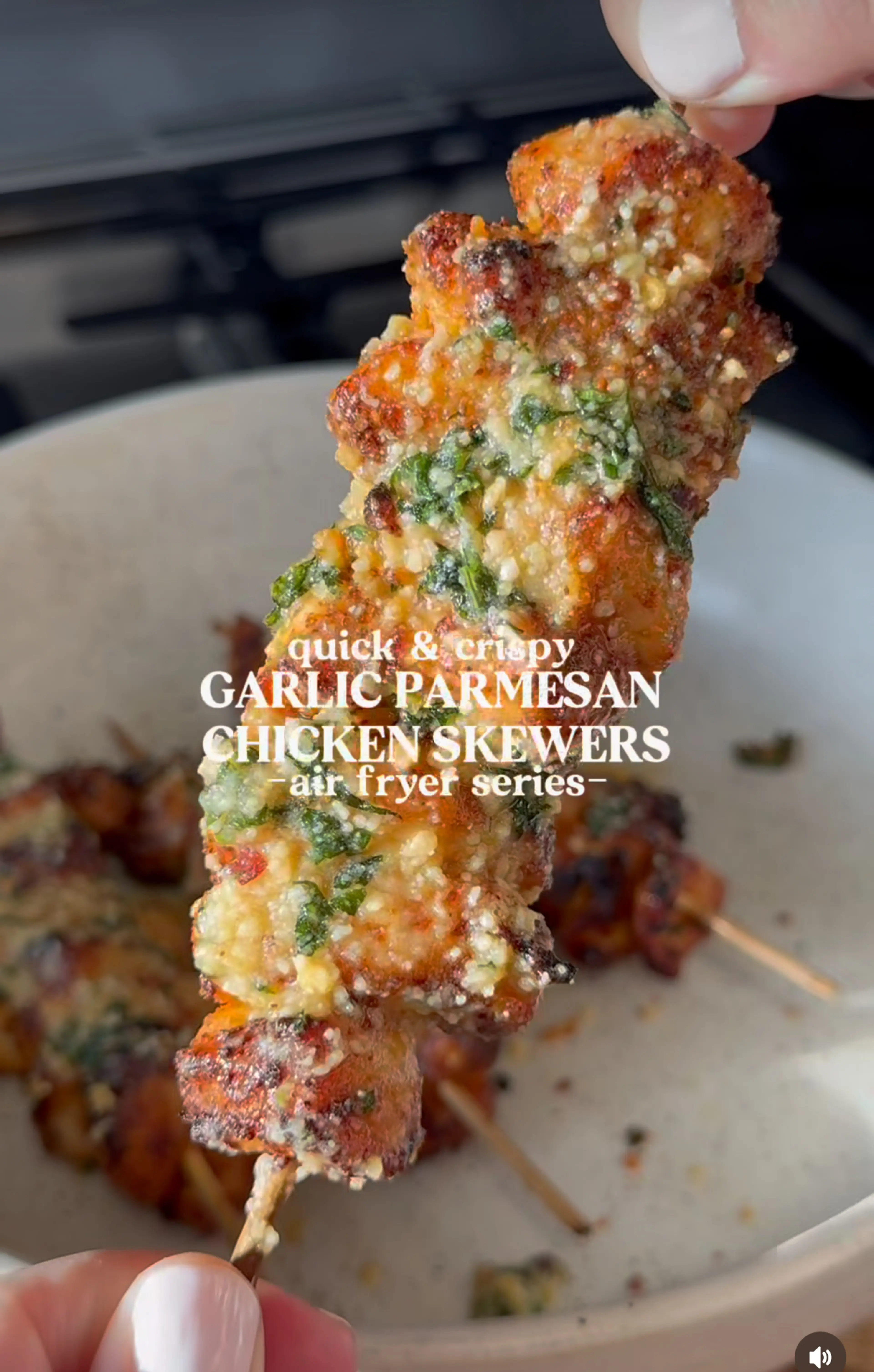 Garlic Parm Chicken Skewers