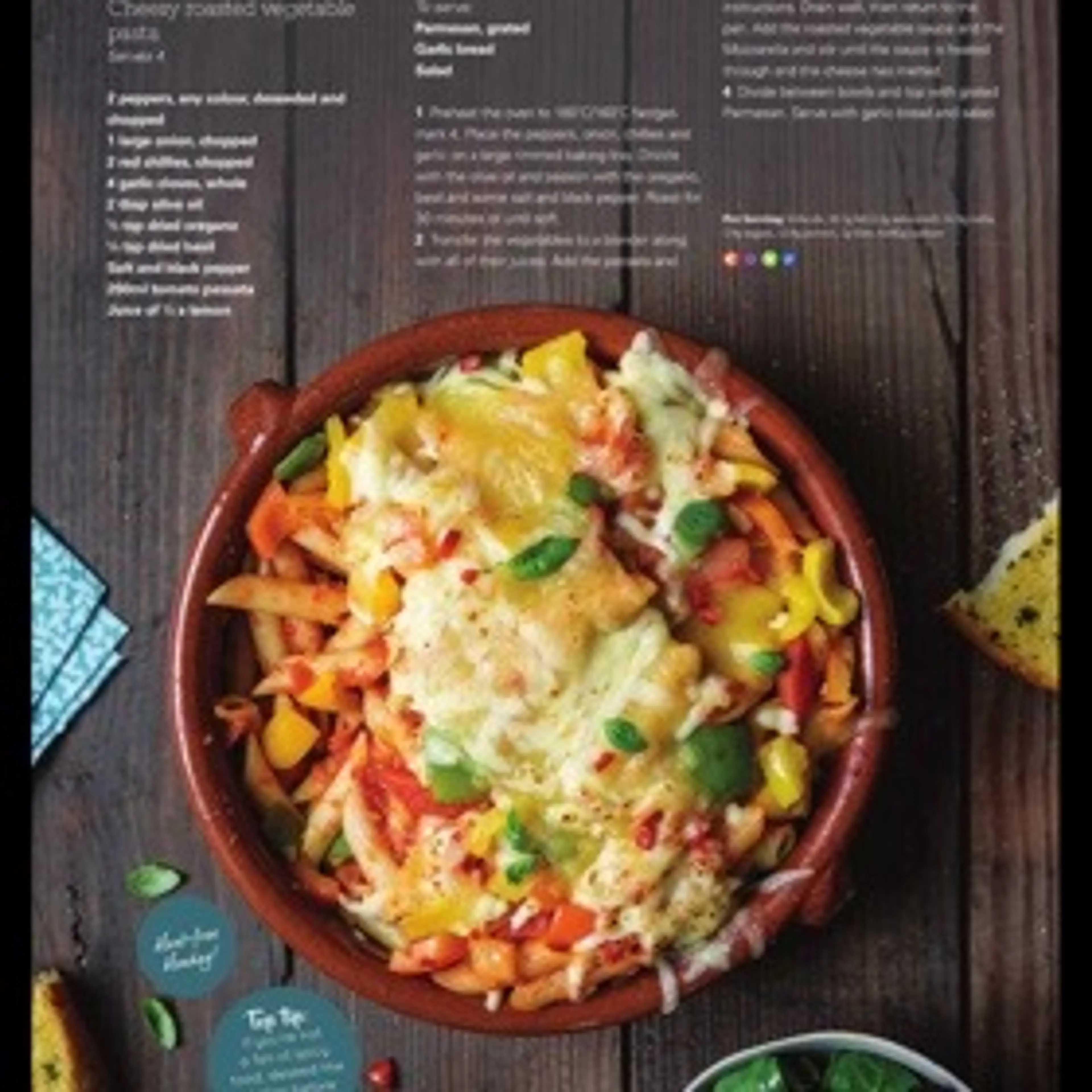 Cheesy roasted vegetable pasta